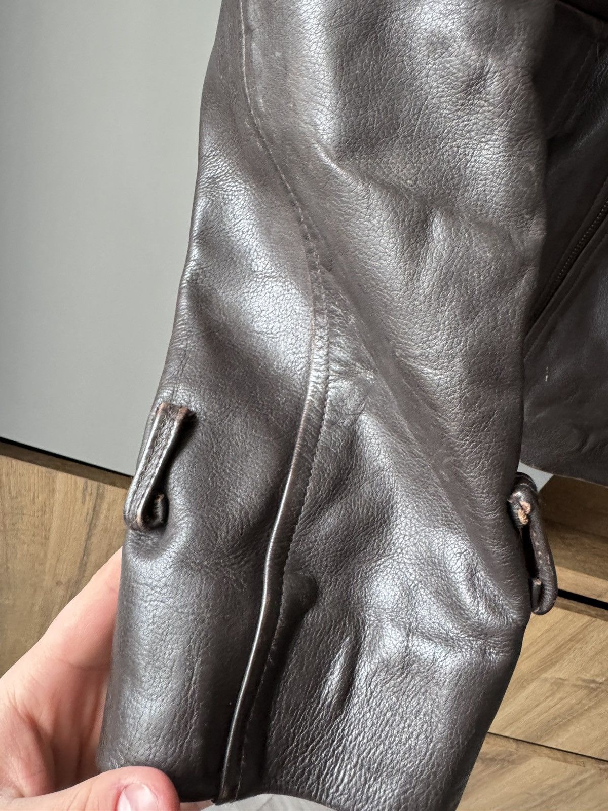 Genuine Leather 🔥ARCHIVE VINTAGE AVANT GARDE BIKER LEATHER JACKET 90s🔥 Size US L / EU 52-54 / 3 - 6 Thumbnail