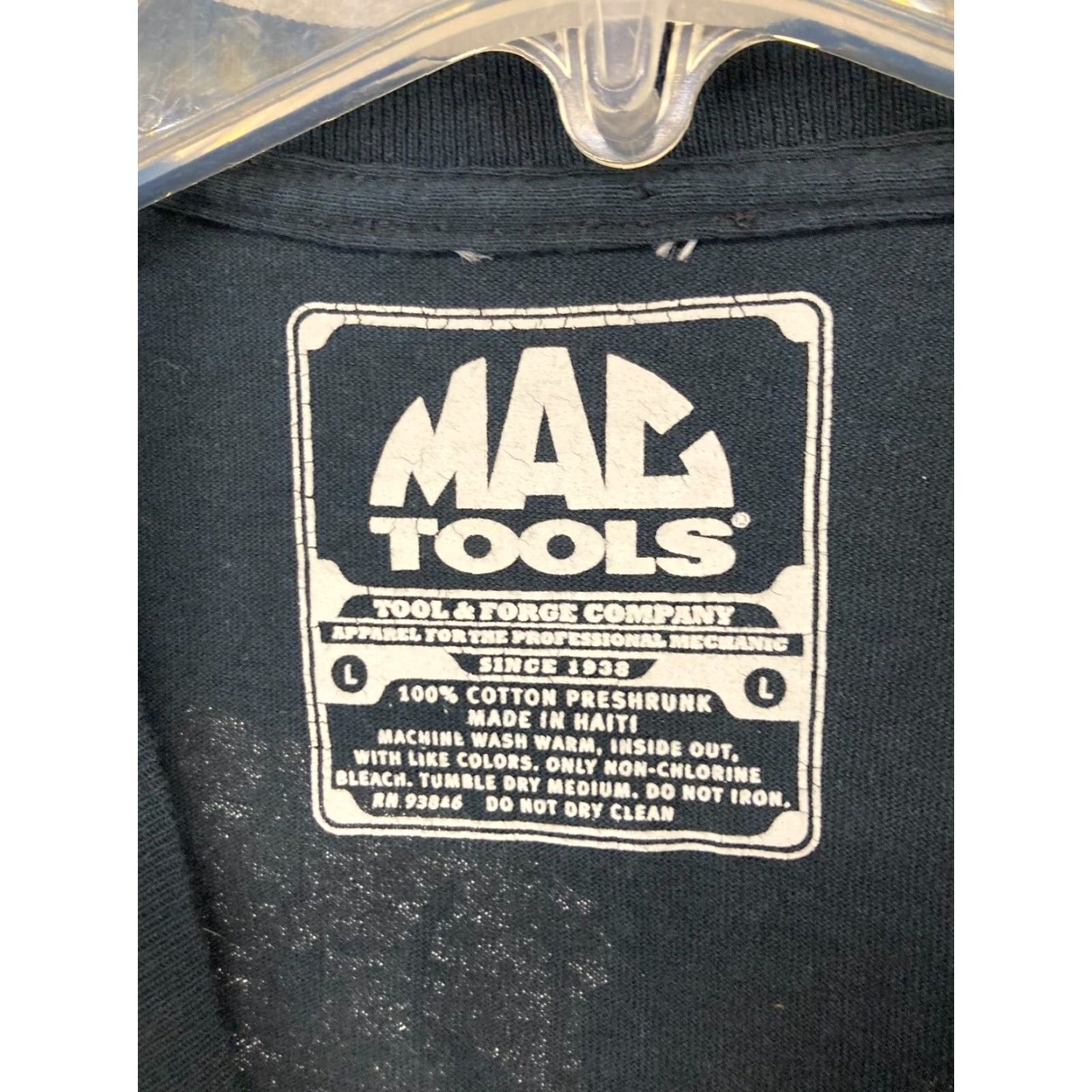 Vintage Mac Tools Graphic Print T-Shirt Large Black Crew Neck Mens Cars Grunge Size US L / EU 52-54 / 3 - 6 Thumbnail