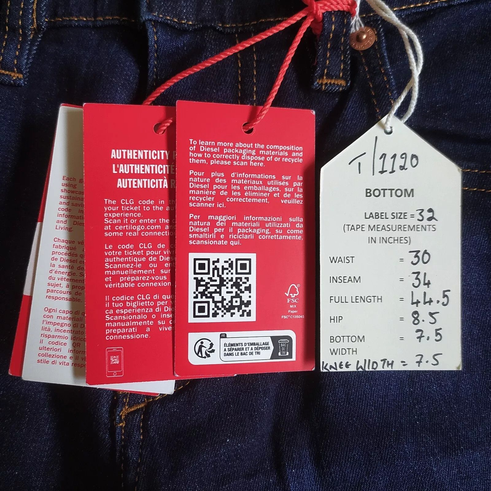 Diesel Diesel 2021-NC L.30 0GDO MENS JEANS T 1120 Size US 32 / EU 48 - 4 Thumbnail