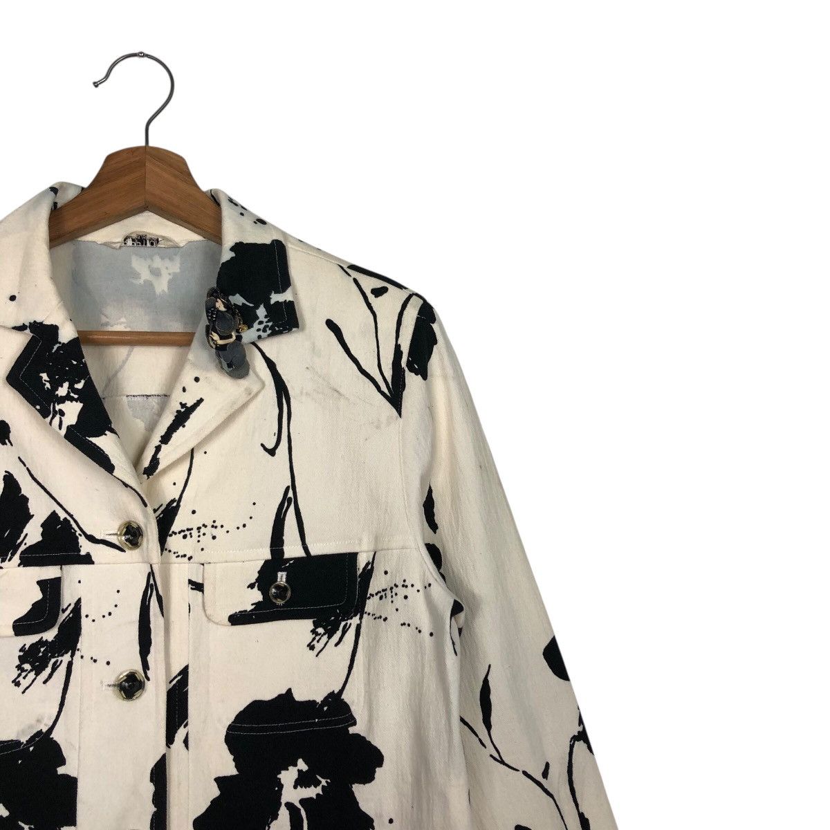 Japanese Brand 📌Vintage Cropped Chore Jacket Floral Ripption Issey Miyake Size M / US 6-8 / IT 42-44 - 7 Thumbnail