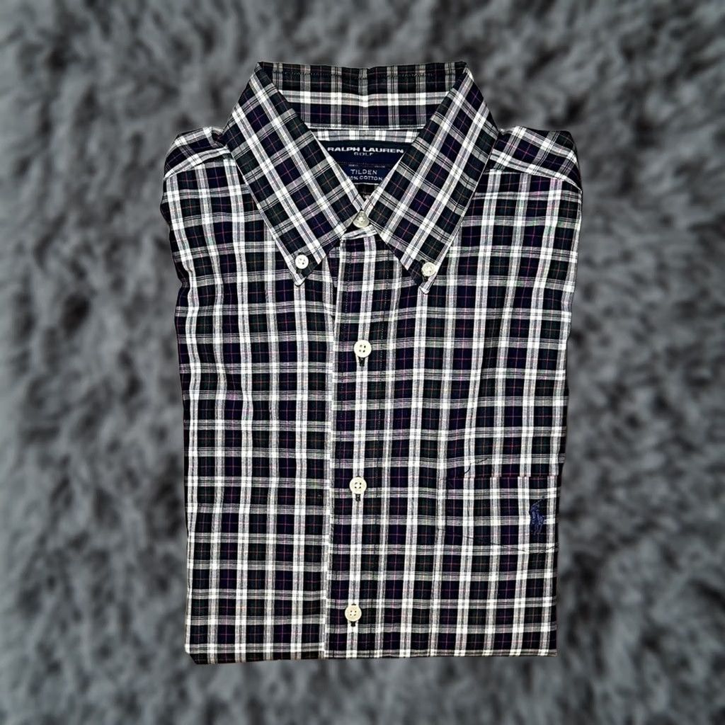 Ralph Lauren VINTAGE Ralph Lauren Golf Tilden Long Sleeve Button Down Shirt Small Mens Blue Plaid Navy Green White Red Size US S / EU 44-46 / 1 - 1 Thumbnail