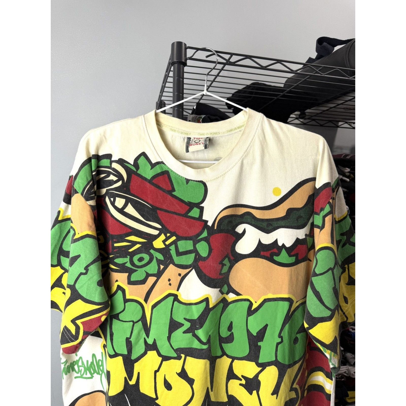 Rap Tees Rare! 1990’s Vintage Graffiti Rap Time Money T Shirt Size US L / EU 52-54 / 3 - 2 Thumbnail
