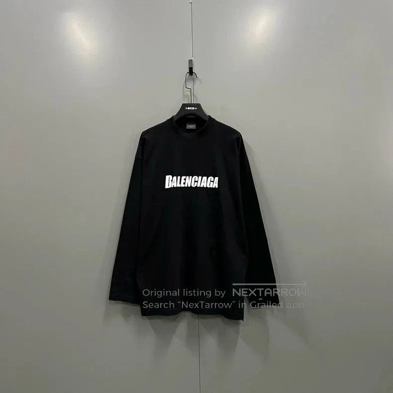 Balenciaga Balenciaga Black Logo Print Long Sleeve. Size US M / EU 48-50 / 2 - 1 Thumbnail