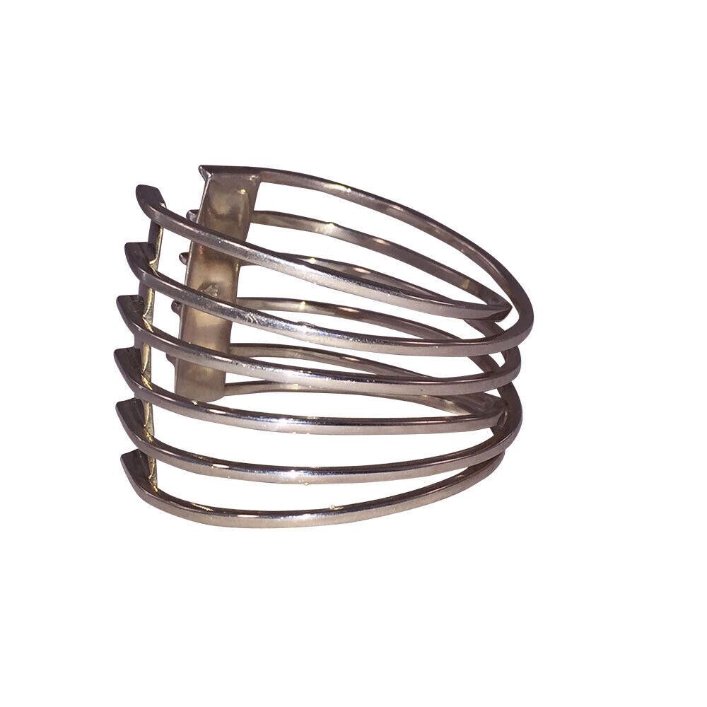 Designer Women's Sterling Silver Cubist Woven Wire Cuff Bracelet Size ONE SIZE - 3 Thumbnail