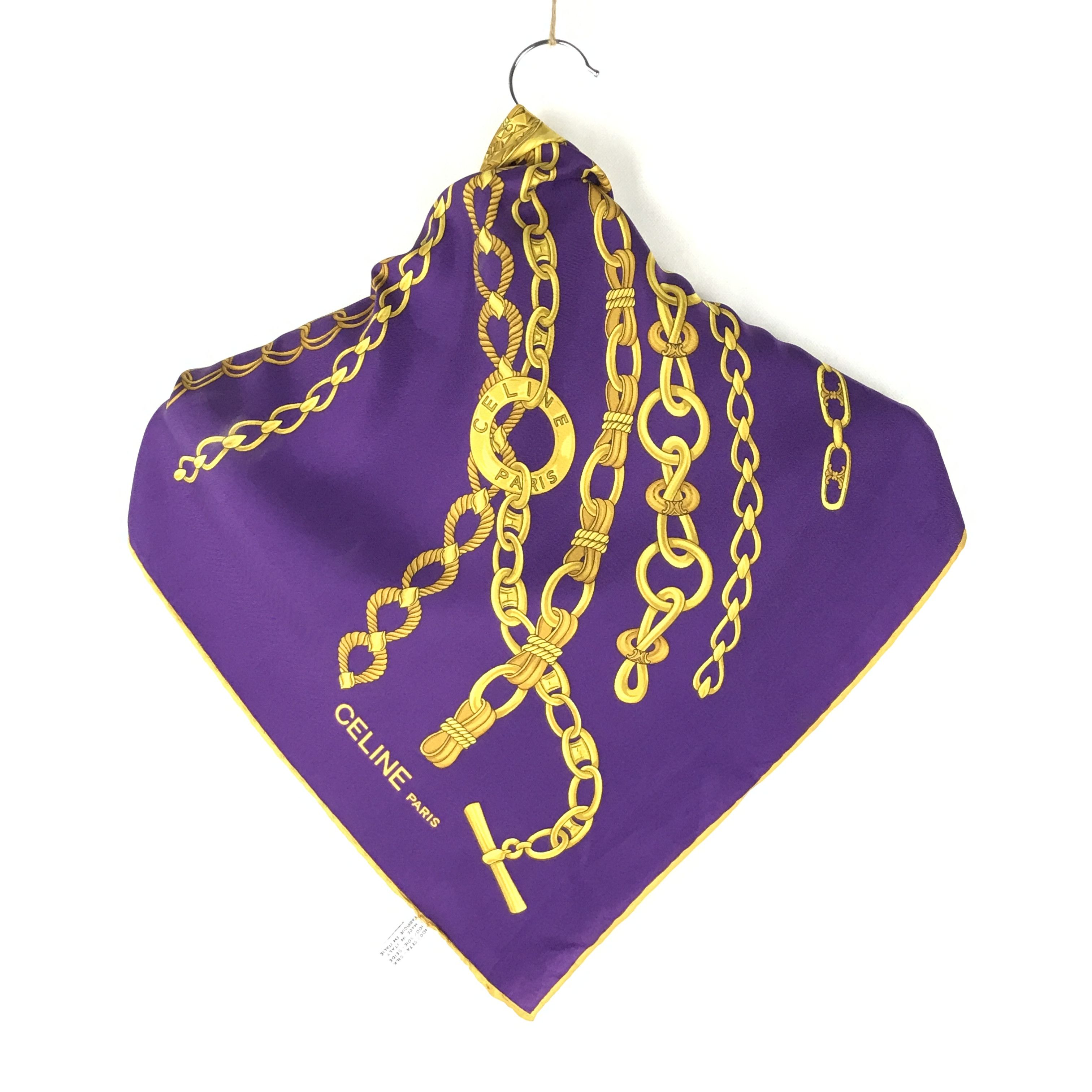 Celine Vintage Celine Chain Coin Silk Scarf Size ONE SIZE - 4 Thumbnail