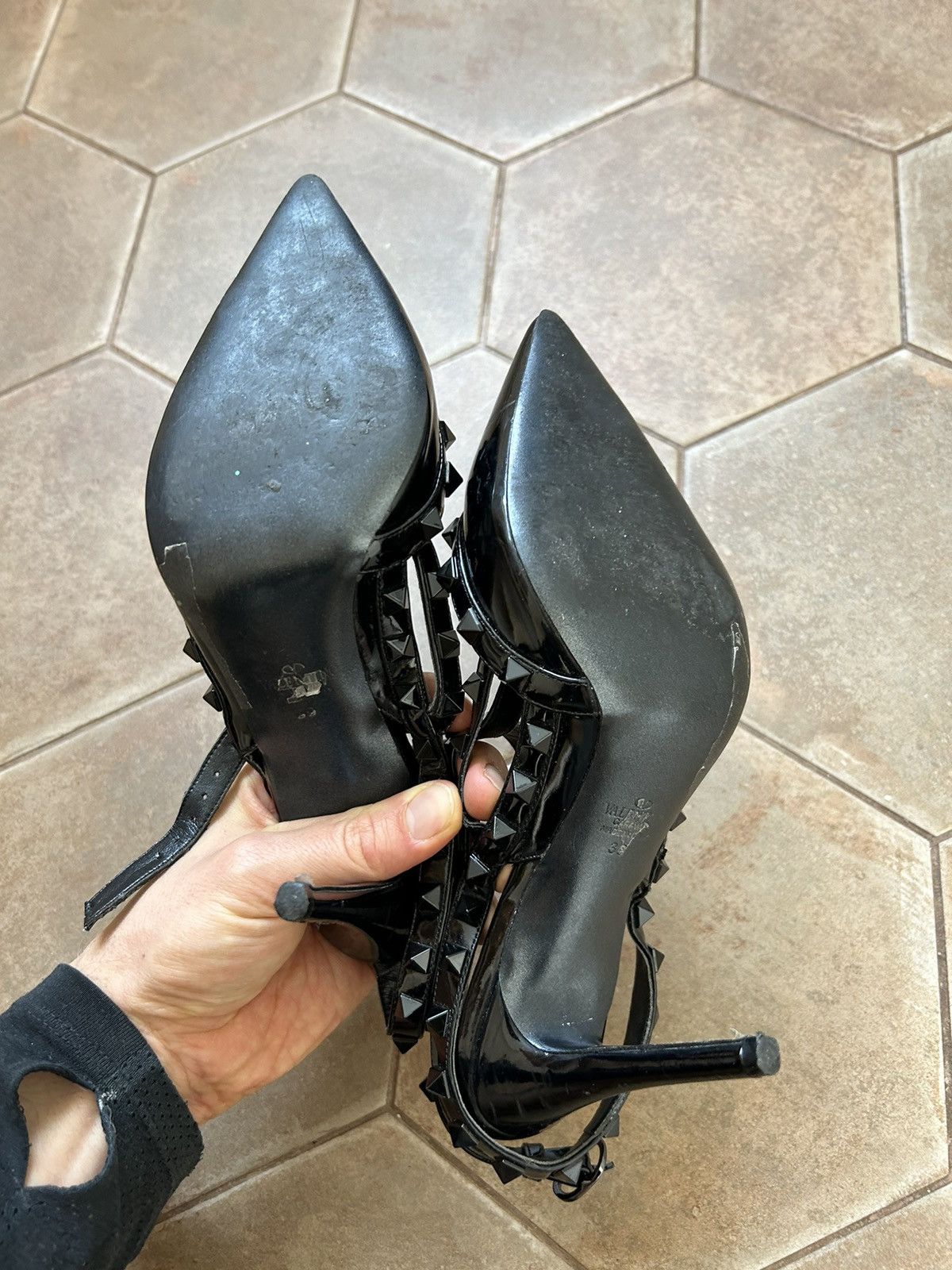 Valentino Valentino Garavani Rockstud Slingback Stiletto Leather Heels Size US 9 / IT 39 - 5 Thumbnail
