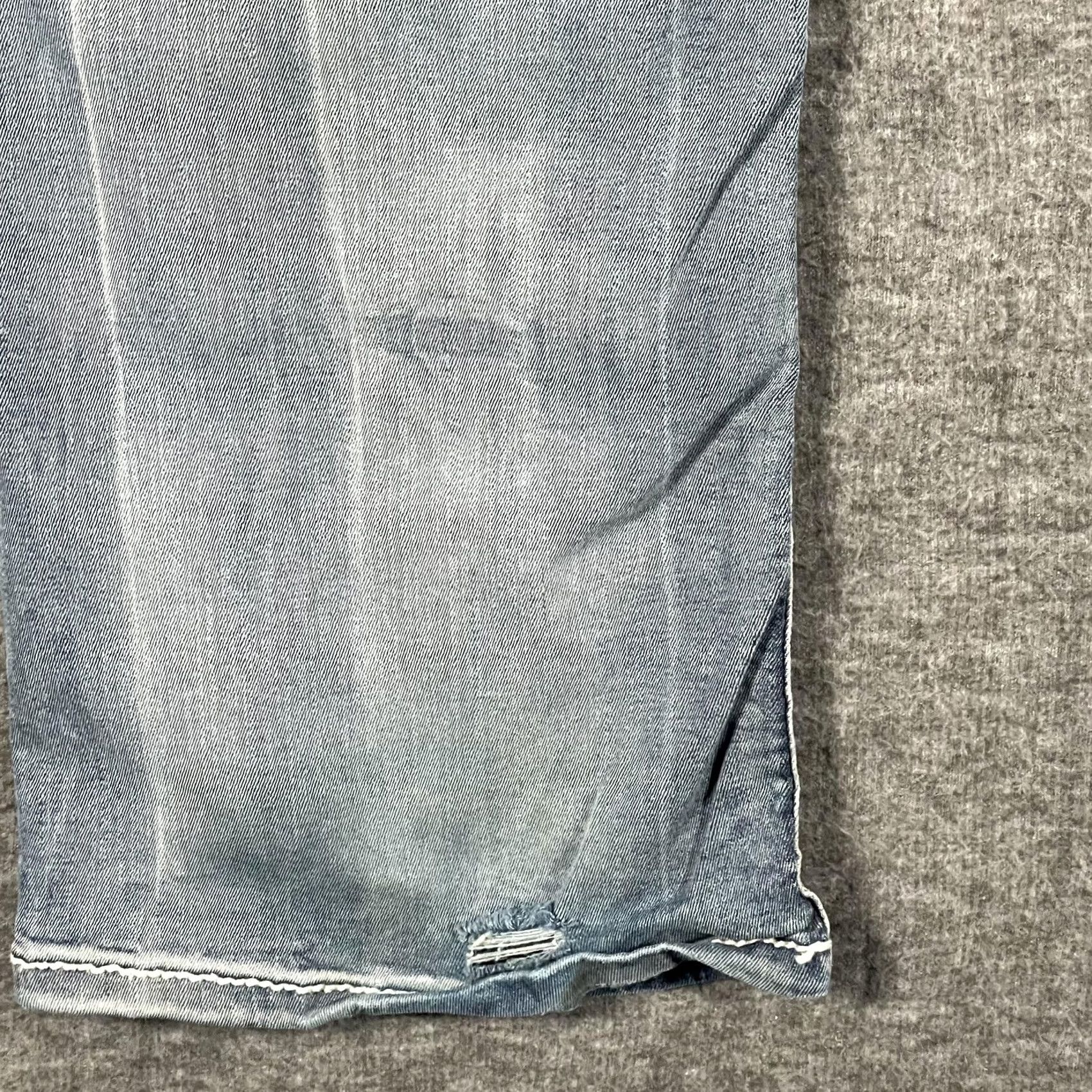 BKE BKE Culture Jeans Mens 34x31.5 Blue Light Wash Bootcut Denim Whiskered Stretch Pocket Zip Fly Size US 34 / EU 50 - 6 Thumbnail