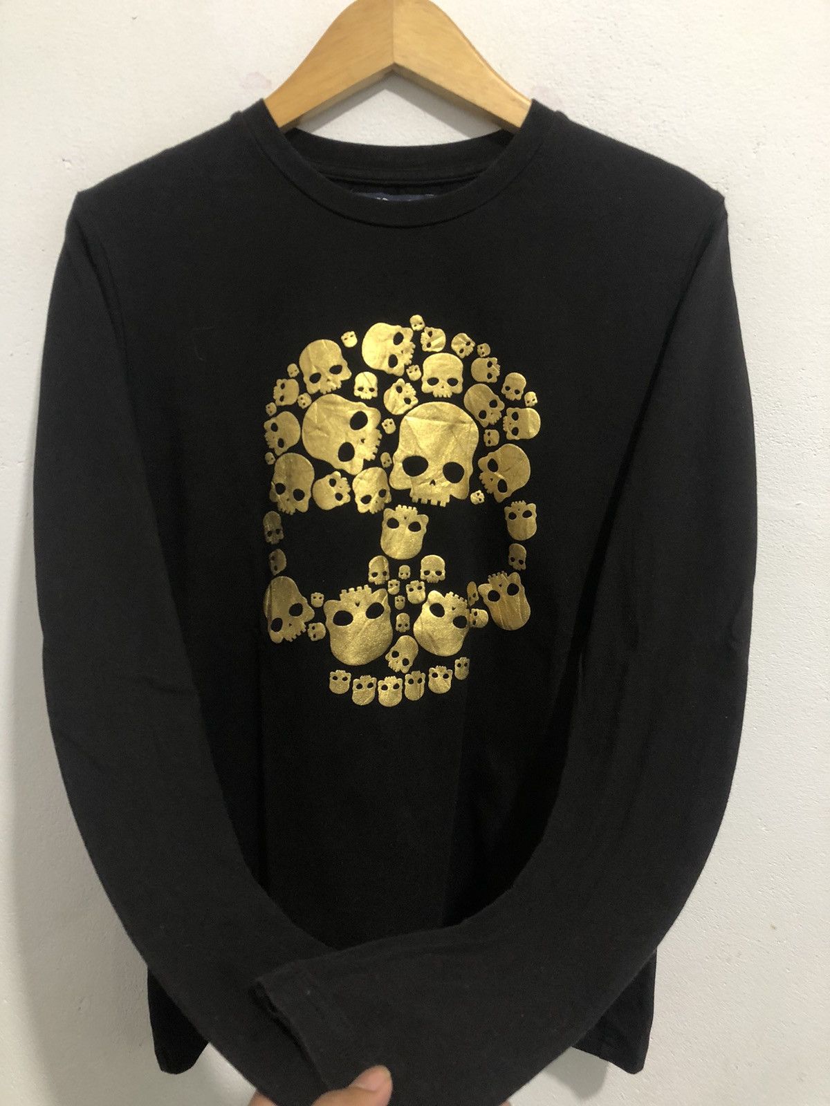 Japanese Brand Japanese Skull Gold LongSleeve Rock Punk Stylee Size US M / EU 48-50 / 2 - 2 Thumbnail