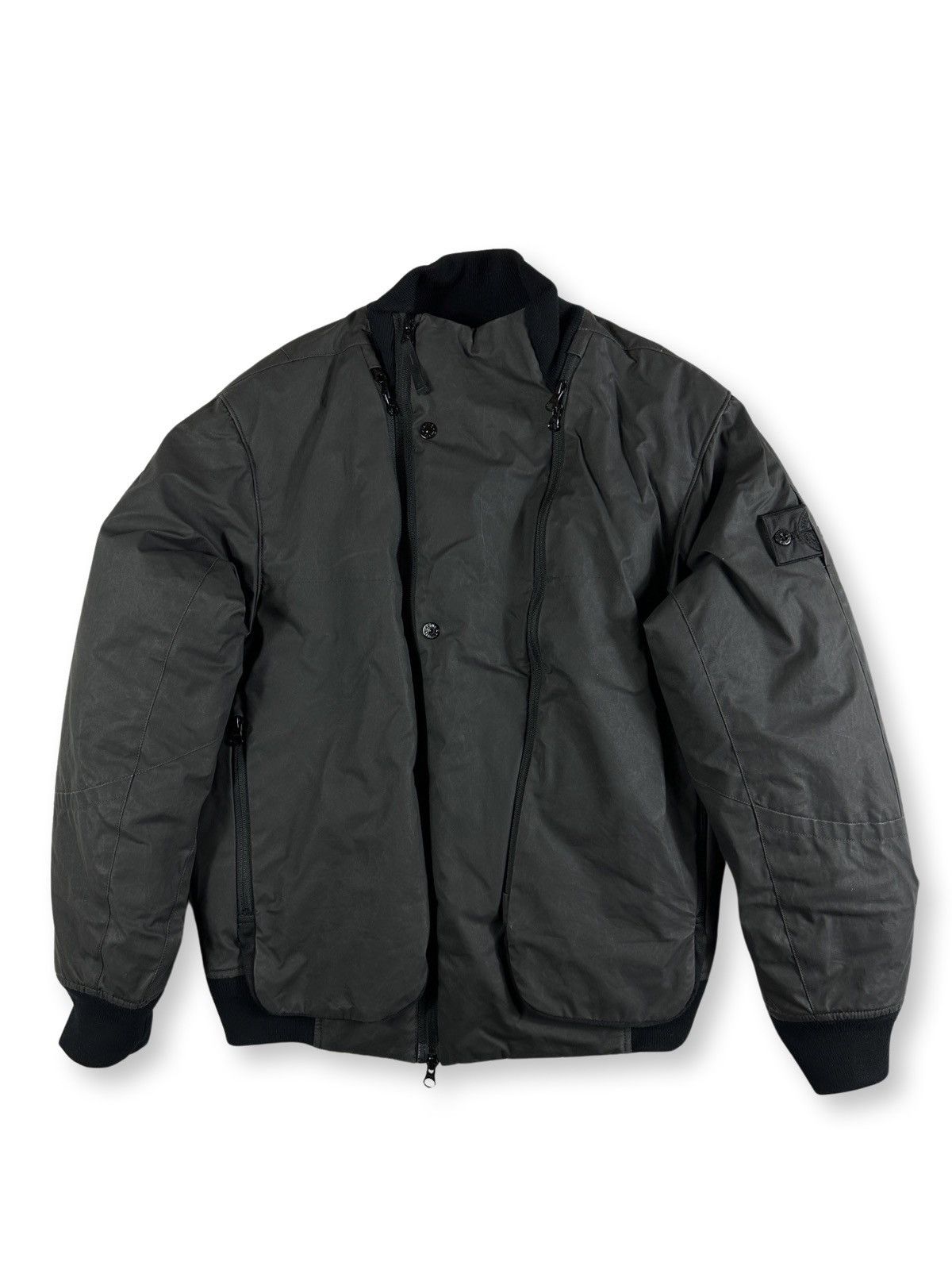 image of Stone Island Shadow Project Tela Placcata Paded Jacket in Black, Men's (Size Medium)