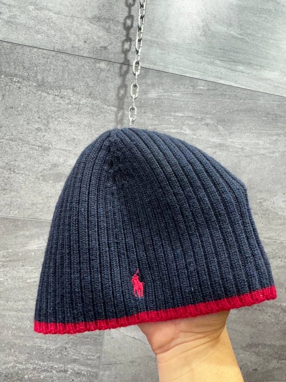 Vintage POLO RALPH LAUREN mini logo Wool Hat Navy Size ONE SIZE - 1 Thumbnail