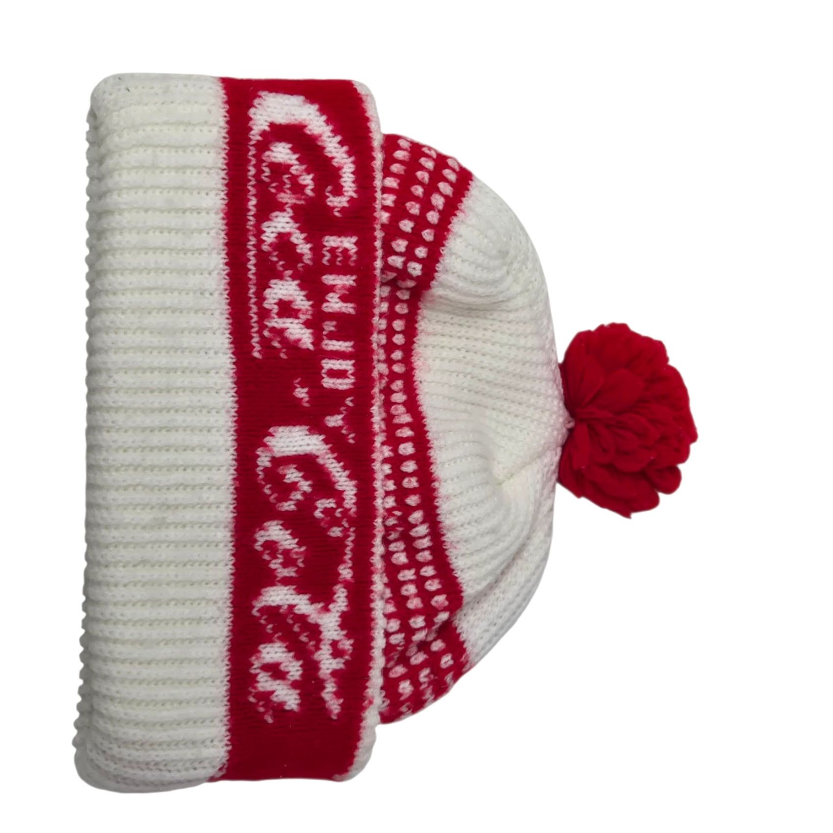 Vintage VINTAGE Coca Cola Beanie Hat Cap White & Red Knit Pom Pom Beanie Coca Cola Style Stretch Fit One Size Adults Womens Mens Girls Boys 1990s Size ONE SIZE - 3 Thumbnail