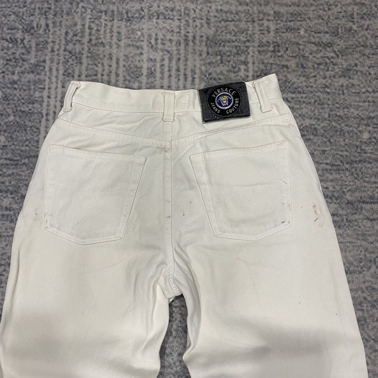 Versace × Versace Jeans Couture Sick☠️ Versace White Denim Jeans 90s Size US 29 - 16 Thumbnail