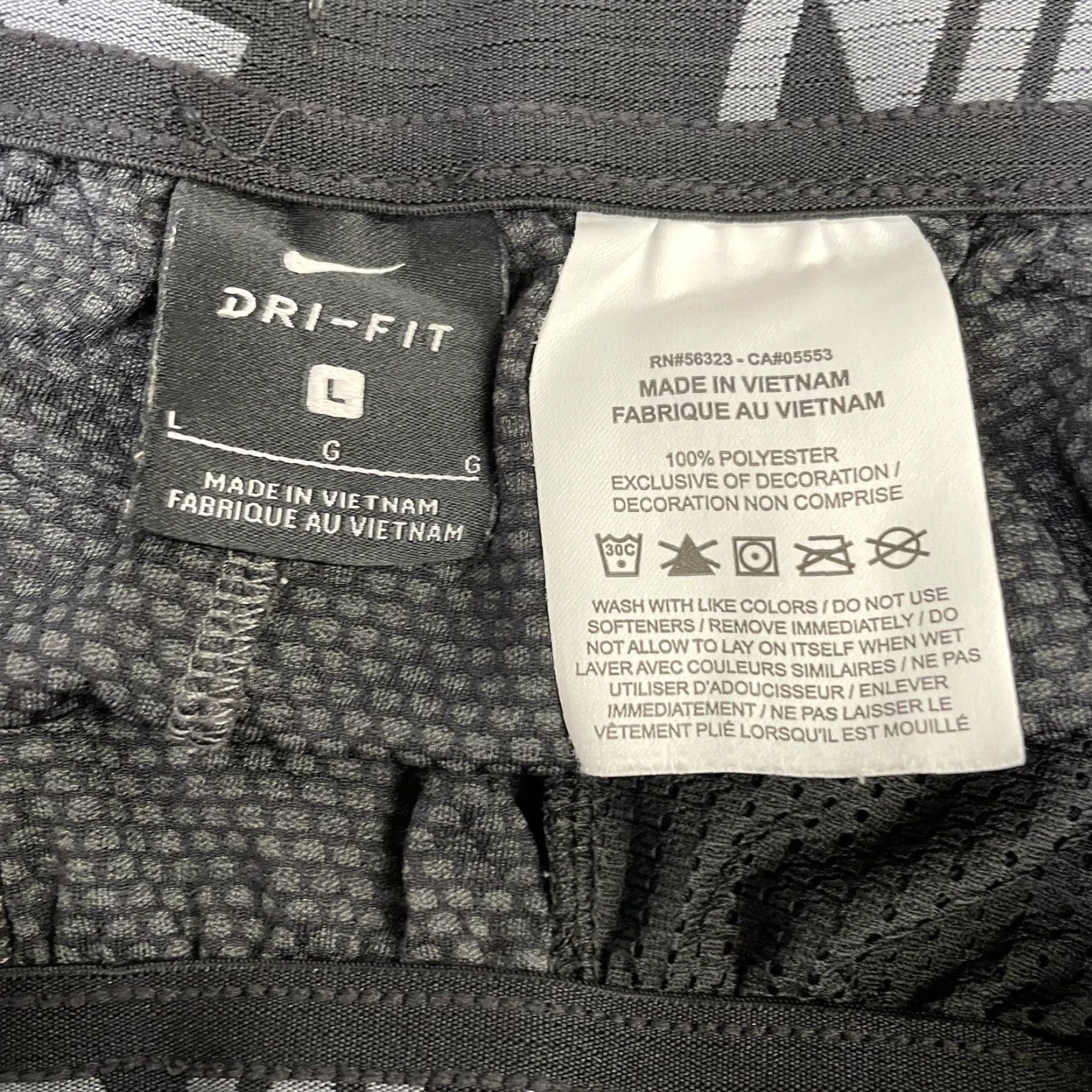 Nike Nike Dri-Fit Shorts Mens L Gray 100% Polyester Athletic Drawstring Size US 33 - 4 Thumbnail