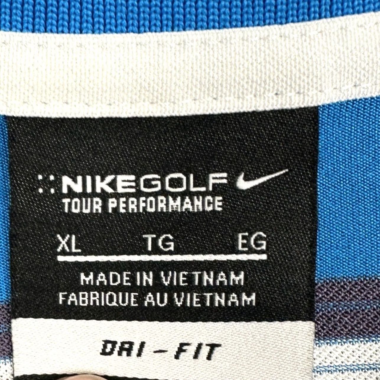 Nike Nike Tour Performance Polo Shirt Mens XL Blue Dri-Fit Golf Rugby Stripes EUC Size US XL / EU 56 / 4 - 4 Thumbnail