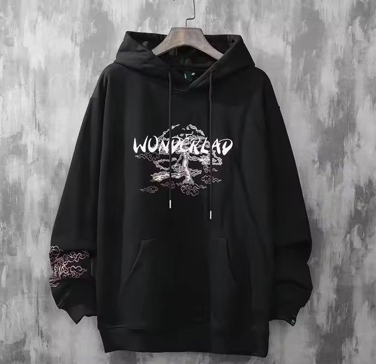 Japanese Brand Japanese-Inspired Sakura Print Hoodie | Black Oversized Size US XL / EU 56 / 4 - 2 Thumbnail