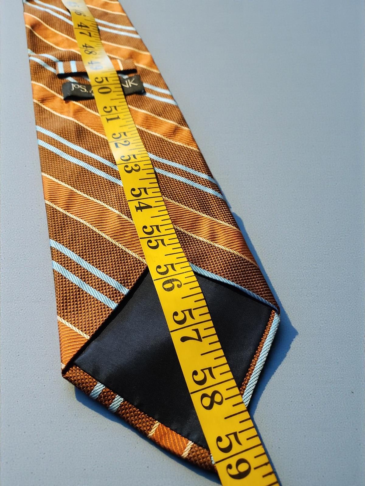 Jos. A. Bank Jos. A. Bank Luxury Silk Men's Tie Brown with Blue and White Size ONE SIZE - 4 Thumbnail
