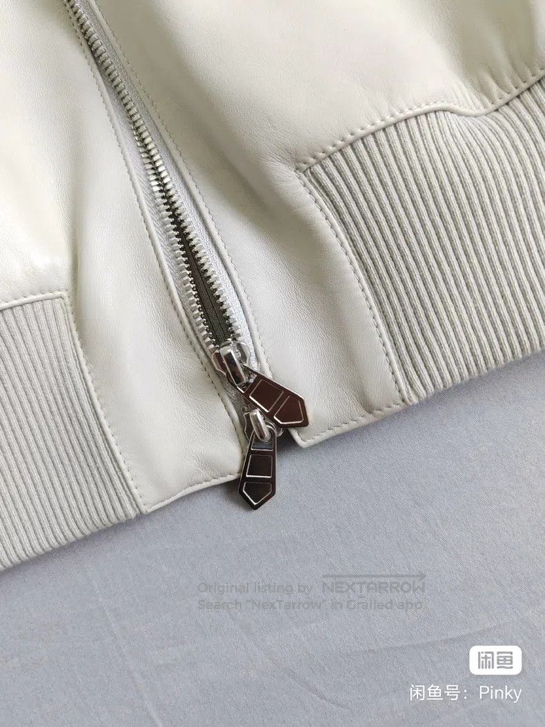 Hermes Hermes Men's leather jacket, light grey, hem lamb leather Size US S / EU 44-46 / 1 - 8 Thumbnail