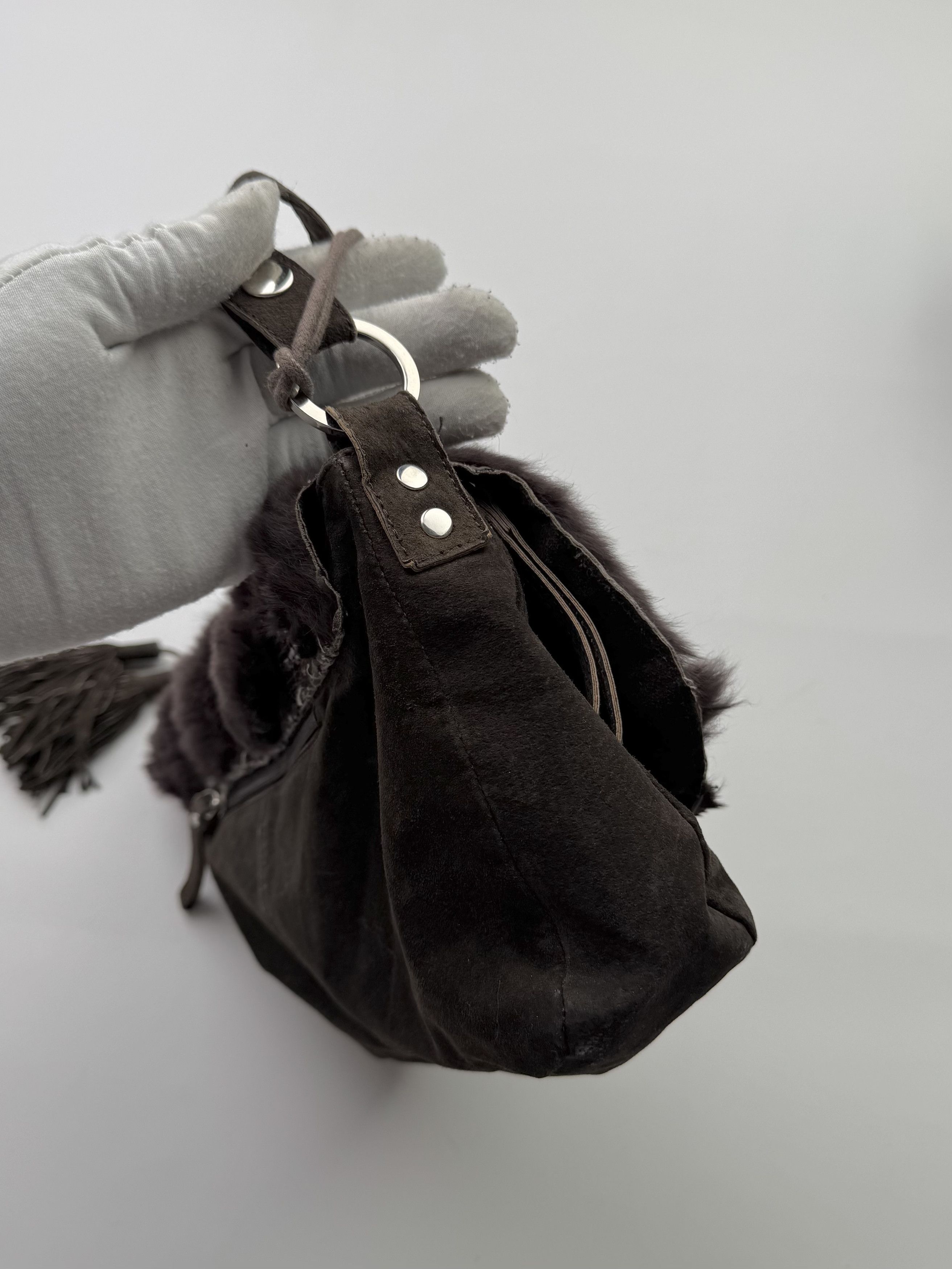 Hysteric Glamour Vintage Suede/Real Fur Handle Bag B669(V460)E2 Size ONE SIZE - 8 Thumbnail