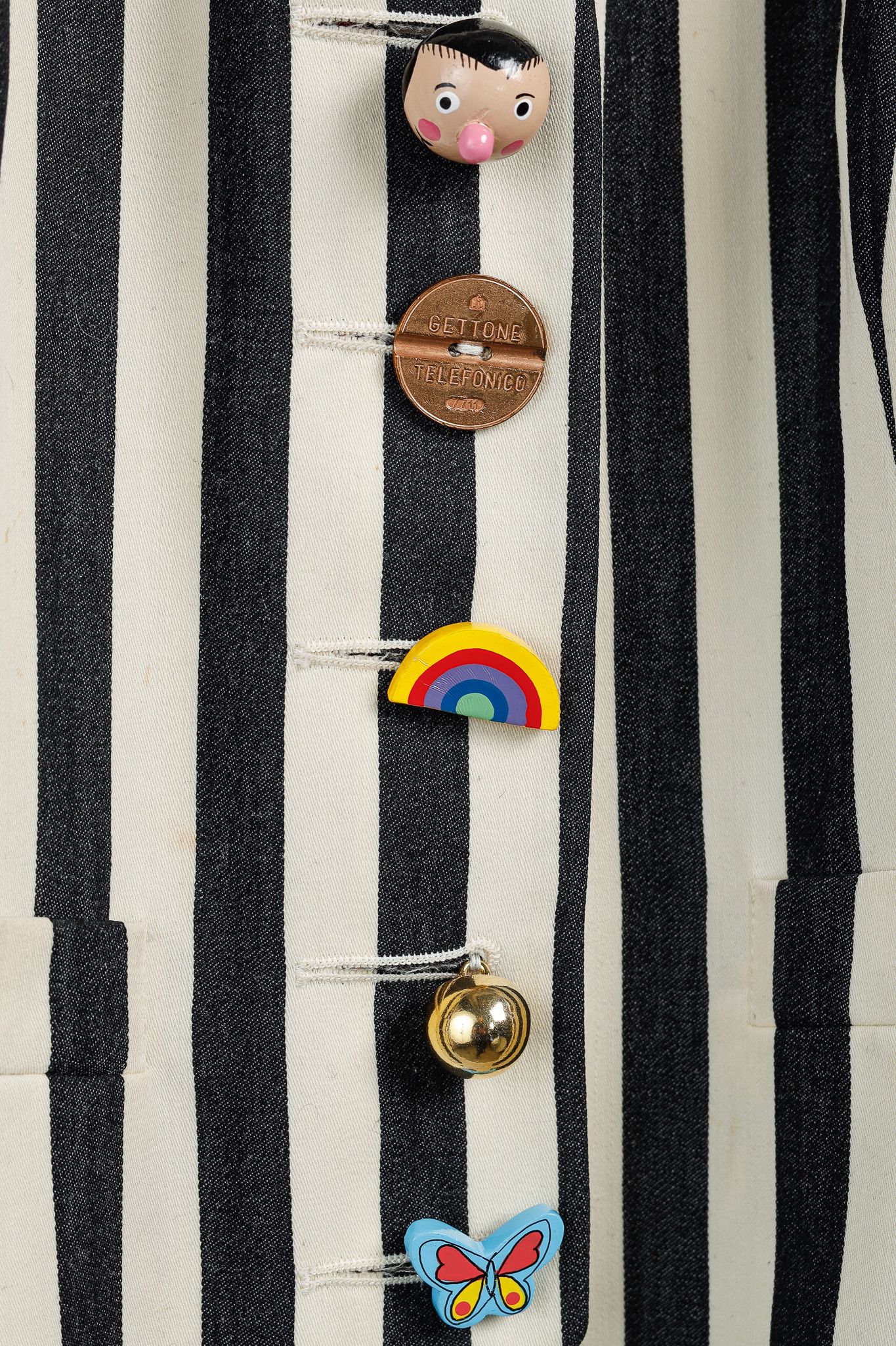 Moschino Moschino Cheap & Chic Striped Toy Button Waistcoat Size S / US 4 / IT 40 - 6 Thumbnail