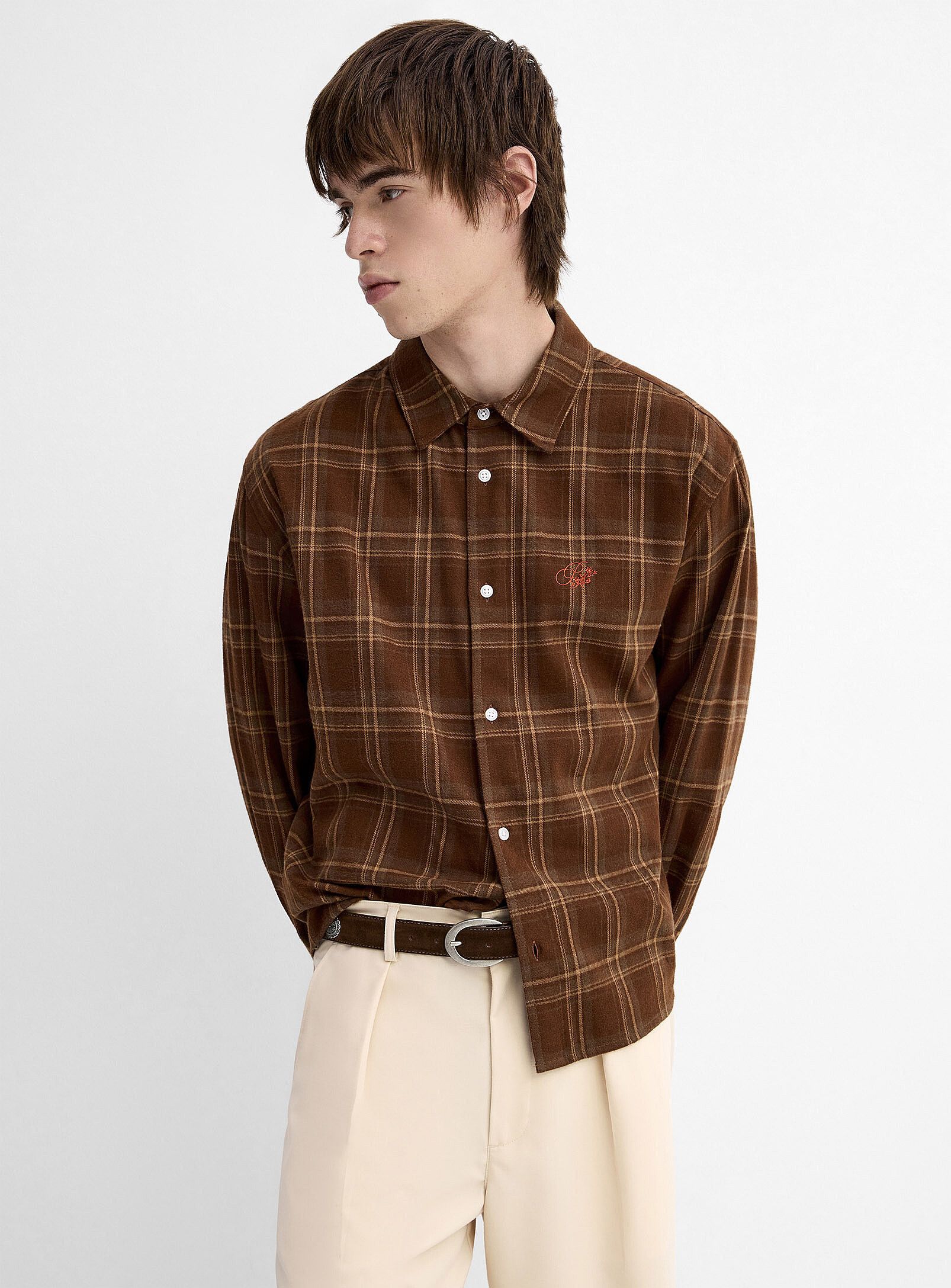 BNWT AW25 PROHIBITED TIMBER FLANNEL CHECKED SHIRT S