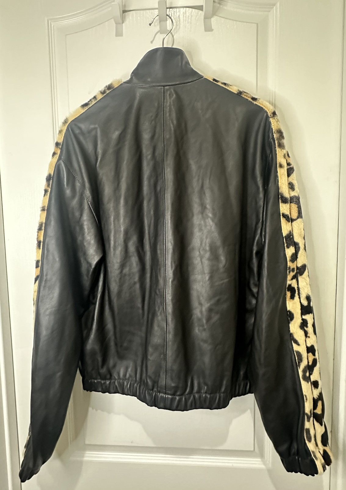 Marni Marni - Leopard-Print Faux Fur-Trimmed Leather Jacket Size US M / EU 48-50 / 2 - 5 Thumbnail
