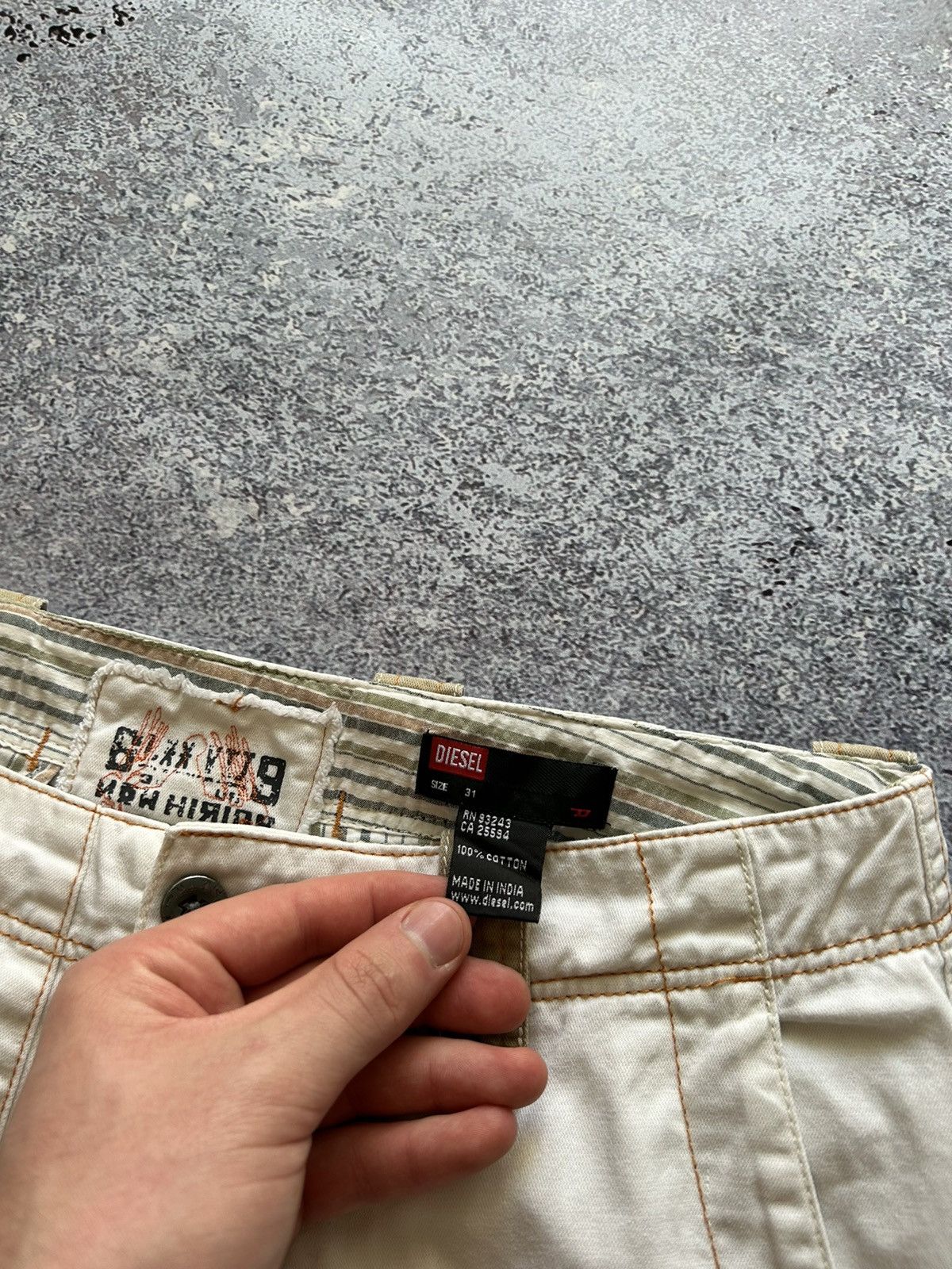 Diesel Vintage Diesel Pants White Japanese Y2K 00’s Rap Size US 31 - 9 Thumbnail