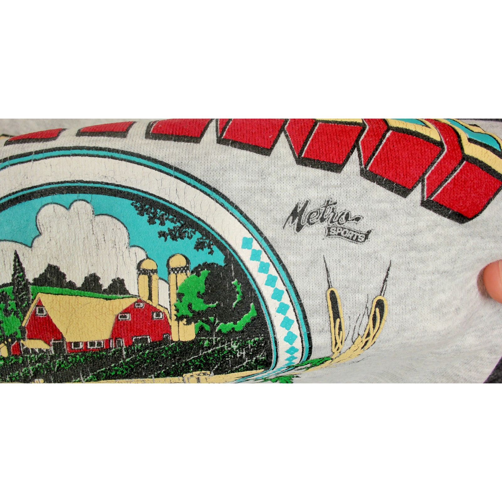 Vintage Vintage 90s Oversized Indiana Farm Spellout Crewneck Size XL / US 12-14 / IT 48-50 - 13 Thumbnail