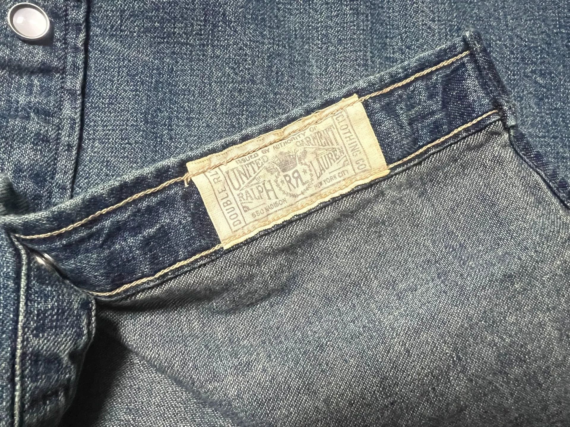 RRL Ralph Lauren denim long sleeve western shirt Size US M / EU 48-50 / 2 - 6 Thumbnail