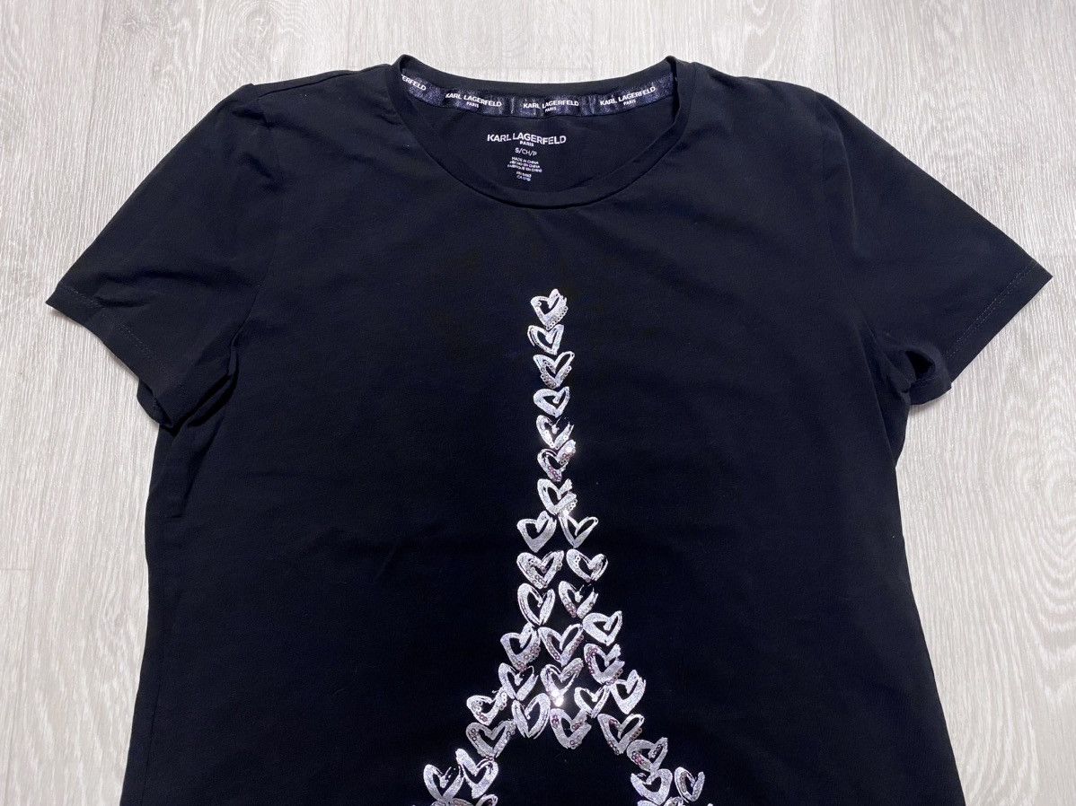 Karl Lagerfeld Women’s Karl Lagerfeld Eiffel Tower Love from Paris T-shirt Size S / US 4 / IT 40 - 4 Thumbnail