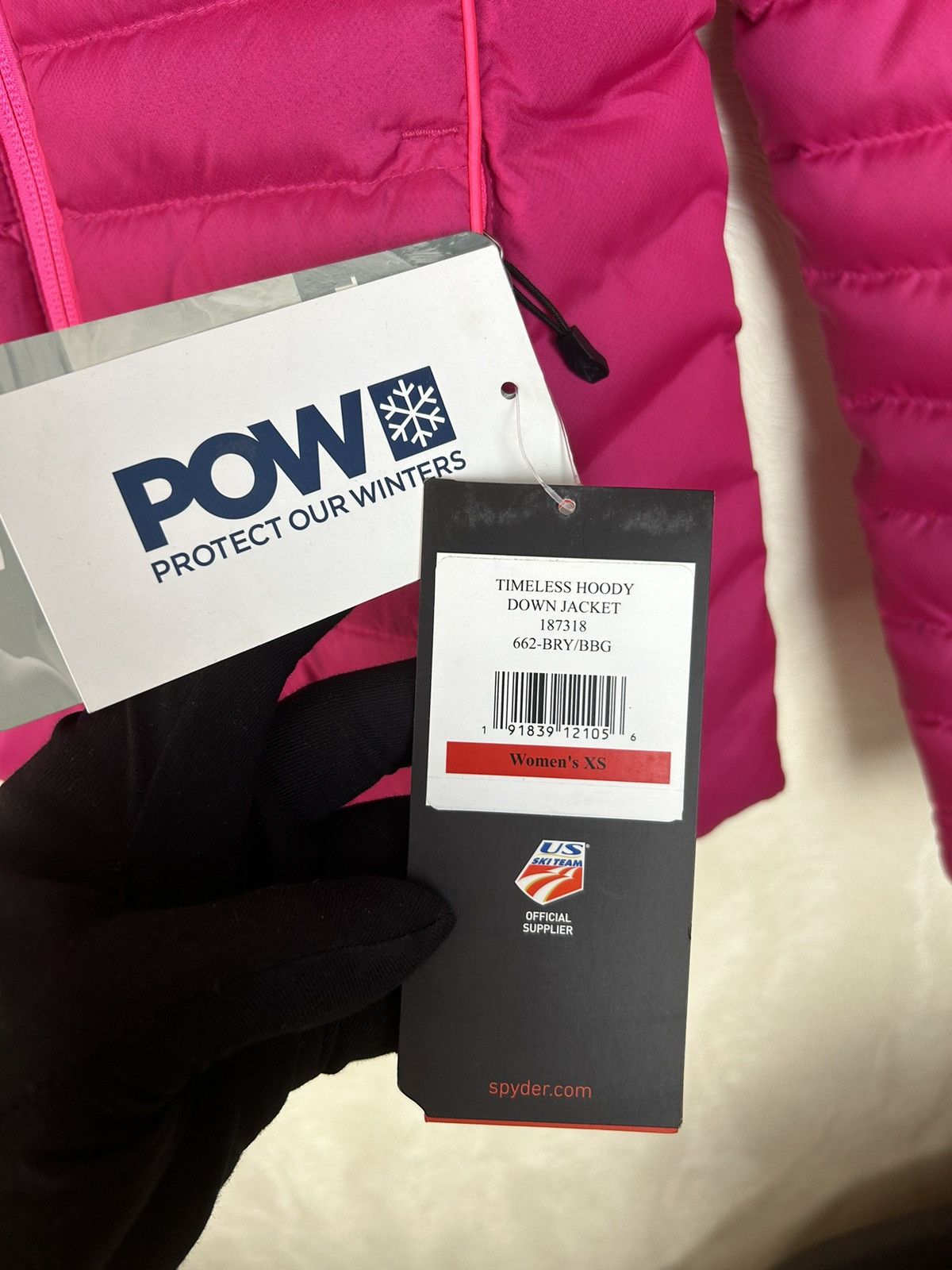 Spyder Spyder Pink Timeless Down Hooded Windproof Ski Jacket Size XS / US 0-2 / IT 36-38 - 13 Thumbnail