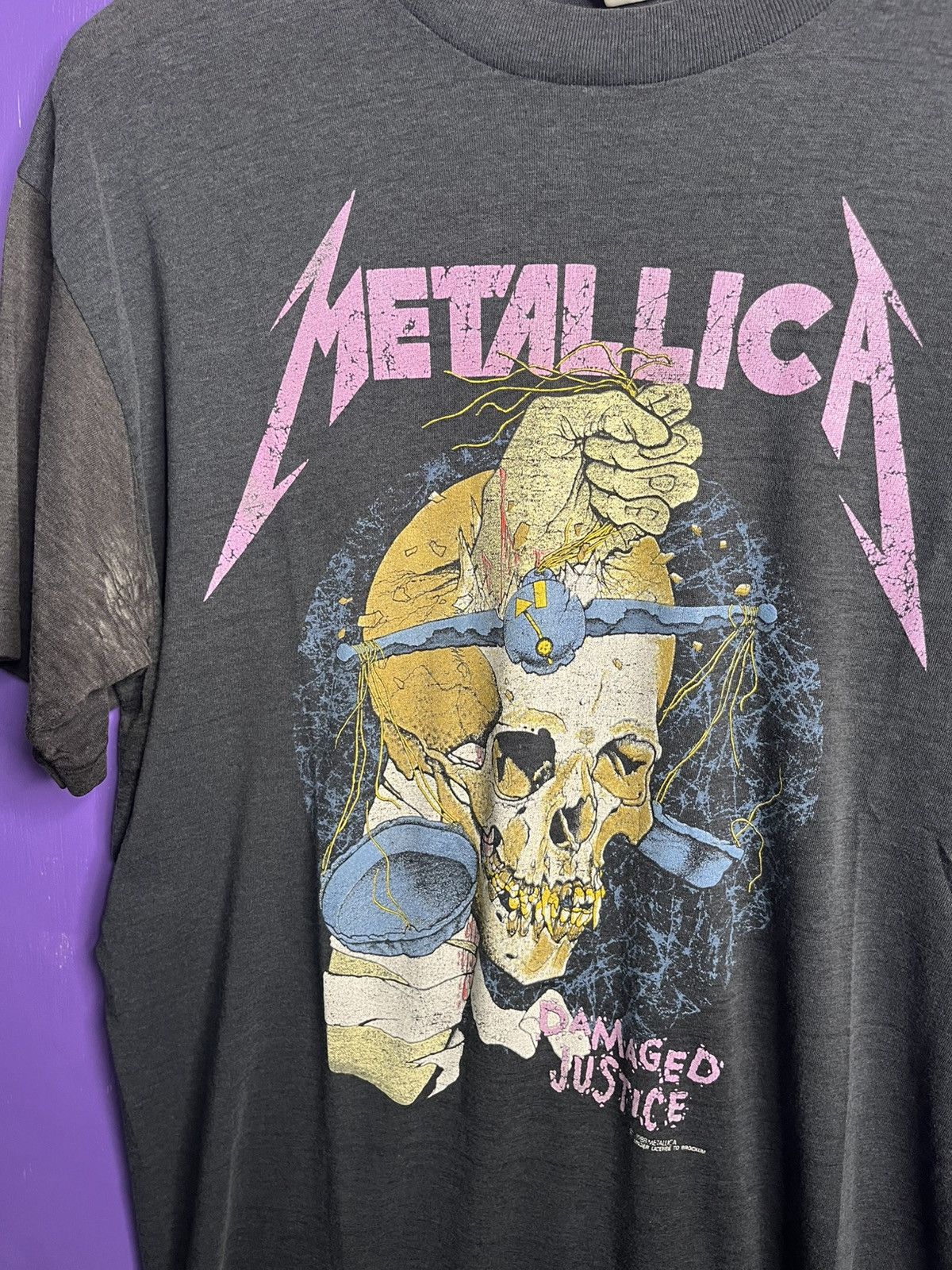 Band Tees × Vintage Vintage 1988 Metallica damaged justice tour t-shirt Size US M / EU 48-50 / 2 - 3 Thumbnail