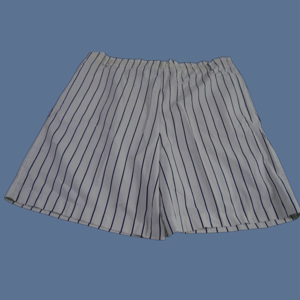 Vintage VINTAGE David Smith Pleated Blue White Stripe Shorts Women's (16) L Size 32" / US 10 / IT 46 - 1 Thumbnail