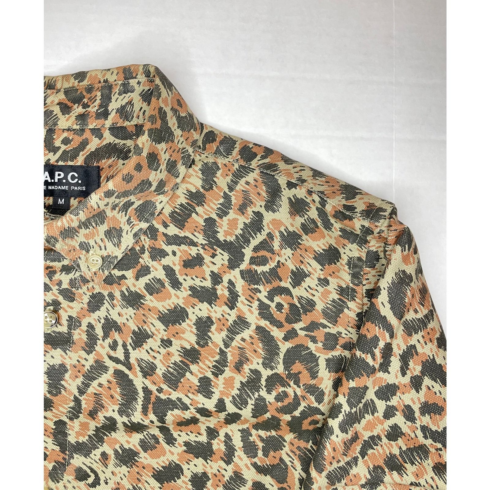 A.P.C. APC Leopard Print Canvas Collar Shirt Jacket Size US M / EU 48-50 / 2 - 2 Thumbnail