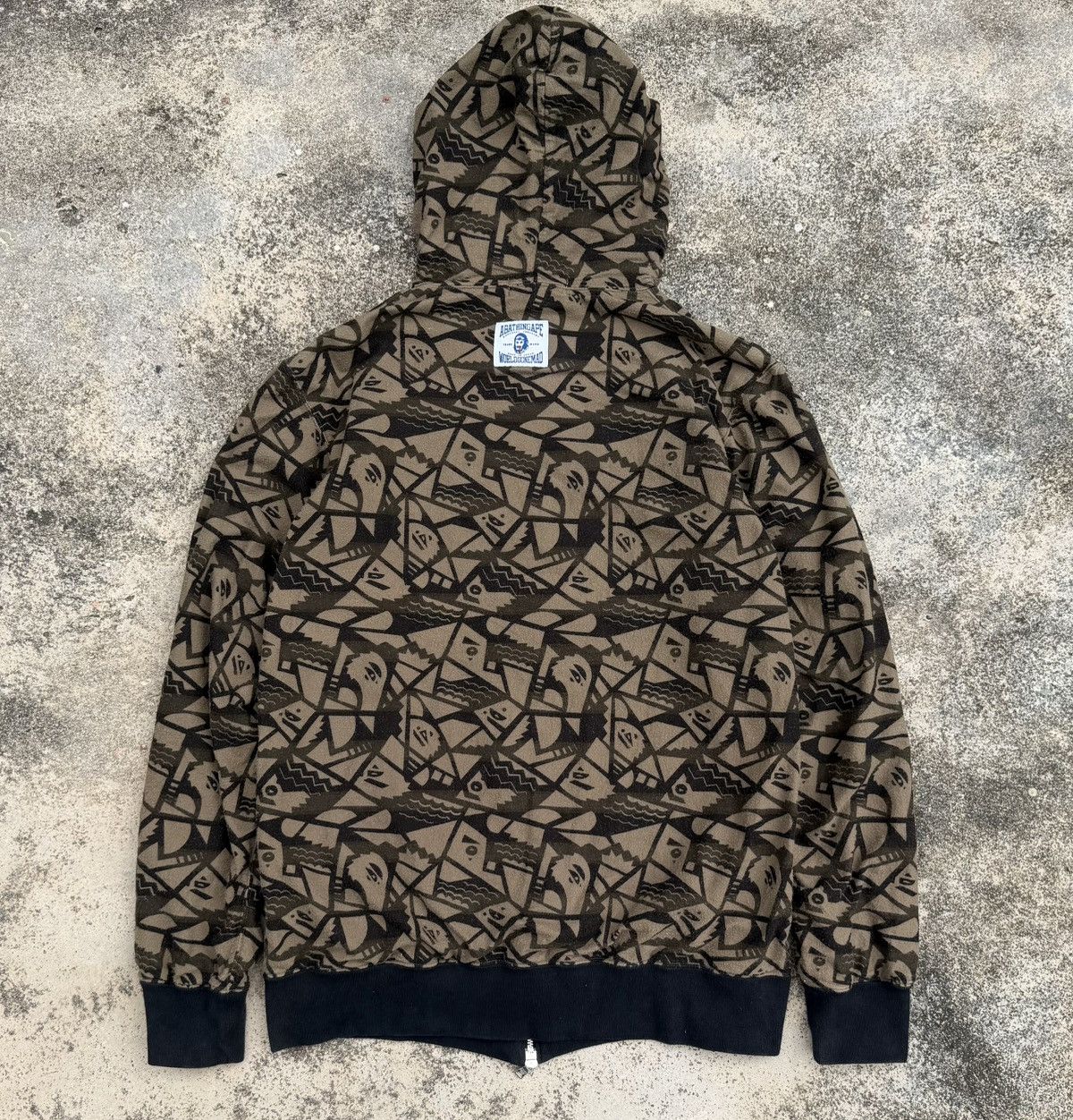 Bape A Bathing Ape BAPE All Over Print Zip Hoodie Brown Graphic Size US XL / EU 56 / 4 - 10 Thumbnail