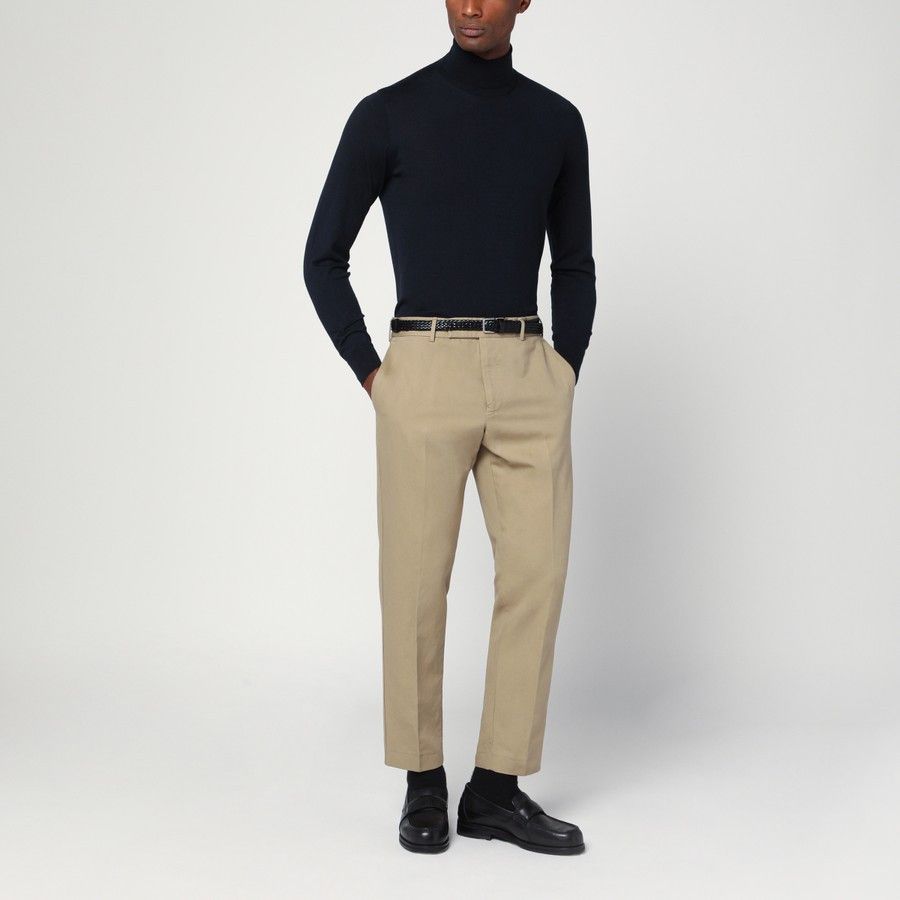 Drumohr o1d2blof0226 Wool Turtleneck Sweater in Navy Blue Size US XL / EU 56 / 4 - 2 Thumbnail