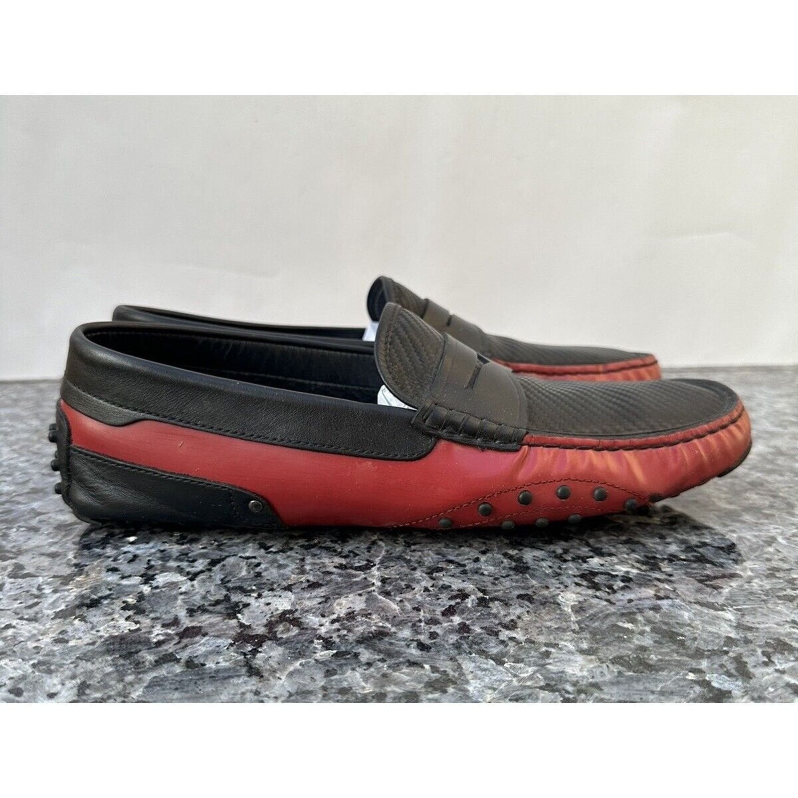 Tod's Tod's Ferrari Red BlackSlip On Driving Casual Loafers sz 9 Size US 9 / EU 42 - 2 Thumbnail