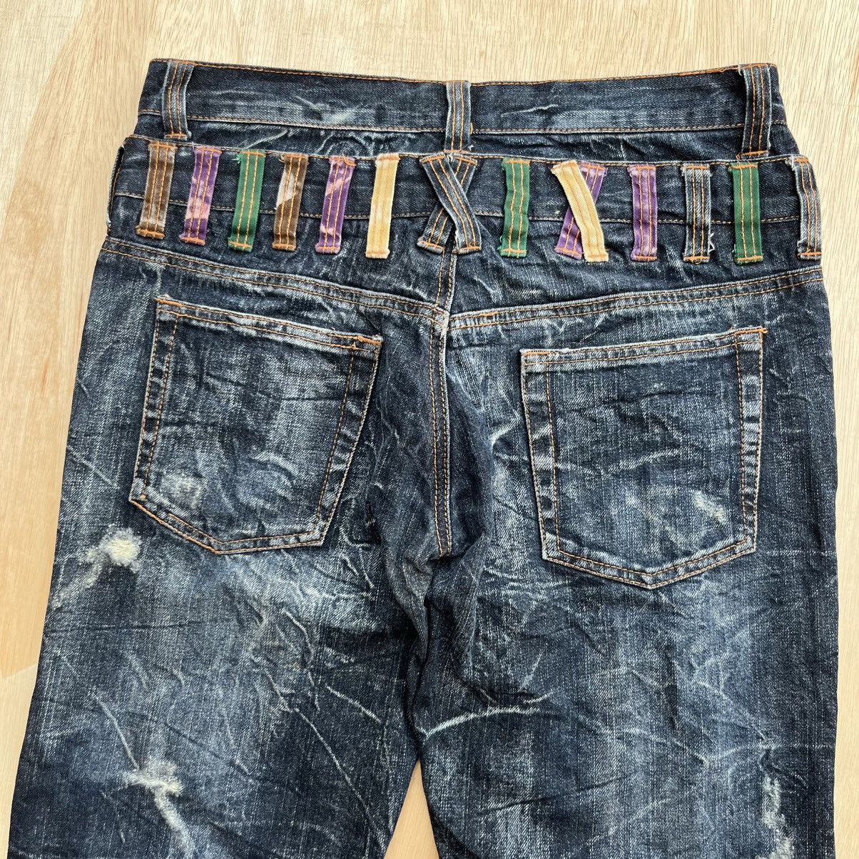 Japanese Brand NYLAUS CLOTHING DOUBLE WAIST DISTRESSED DENIM VINTAGE Size US 32 / EU 48 - 6 Thumbnail