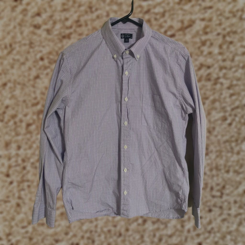 J.Crew J.CREW Purple Plaid Button Down Dress Shirt L/S Men's Medium Size 40R - 1 Thumbnail