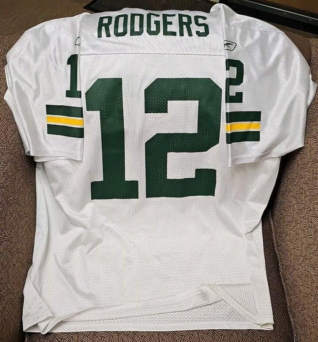 Reebok Reebok NFL team Apparel Aaron Rodgers #12 White Size L Size ONE SIZE - 5 Thumbnail