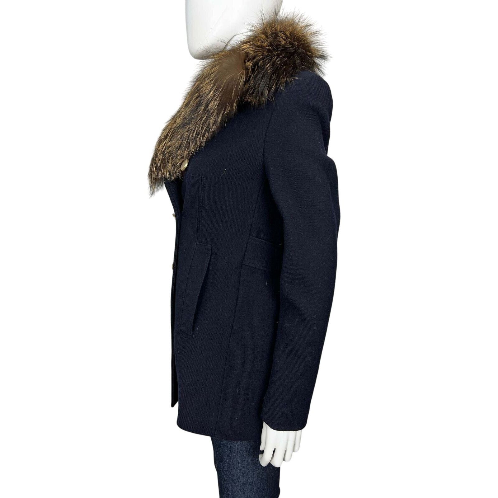 Theory Overby Belmore Wool Cashmere Peacoat Fox Fur Collar Size XS / US 0-2 / IT 36-38 - 7 Thumbnail