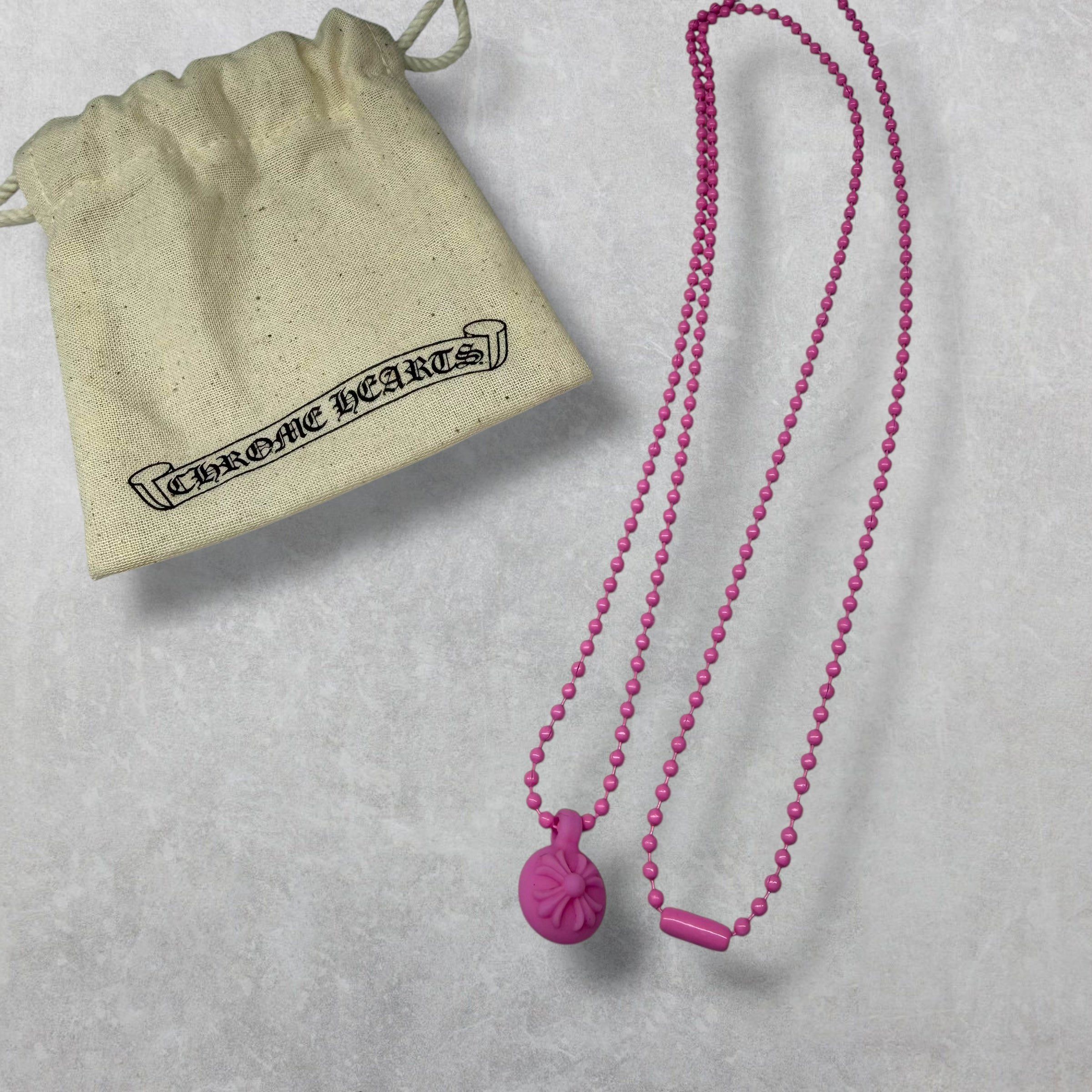 Chrome Hearts Chrome Hearts Silichrome Cross Ball Charm Necklace Pink Size ONE SIZE - 2 Thumbnail