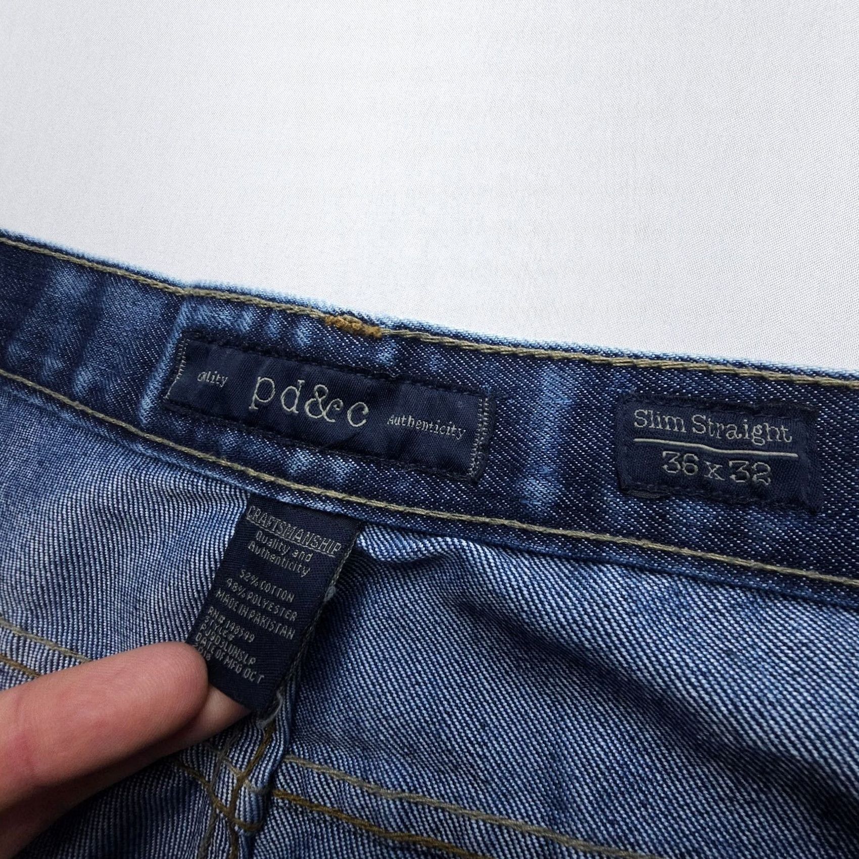 PD&C Paper Denim & Cloth PD&C Slim Straight Jeans Mens 36 x 30 Dark Wash Denim Blue 5-Pocket USA Size US 36 / EU 52 - 3 Thumbnail