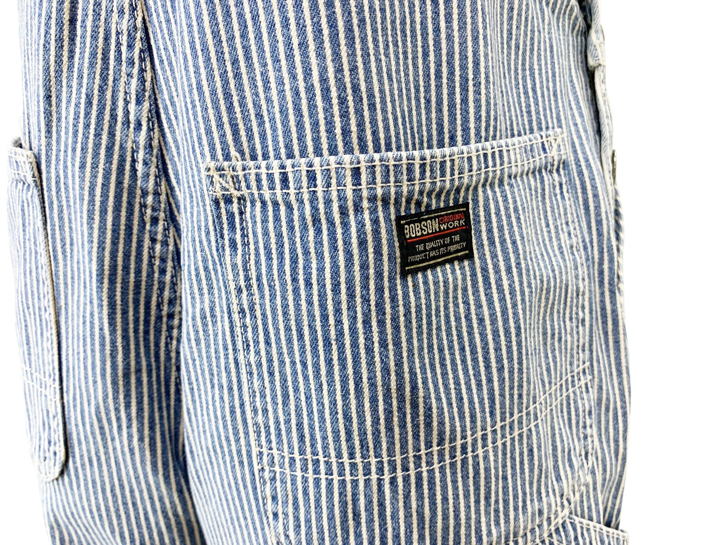 Vintage Bobson Carpenter Bib Overalls Hickory Stripes Size US 27 - 12 Thumbnail