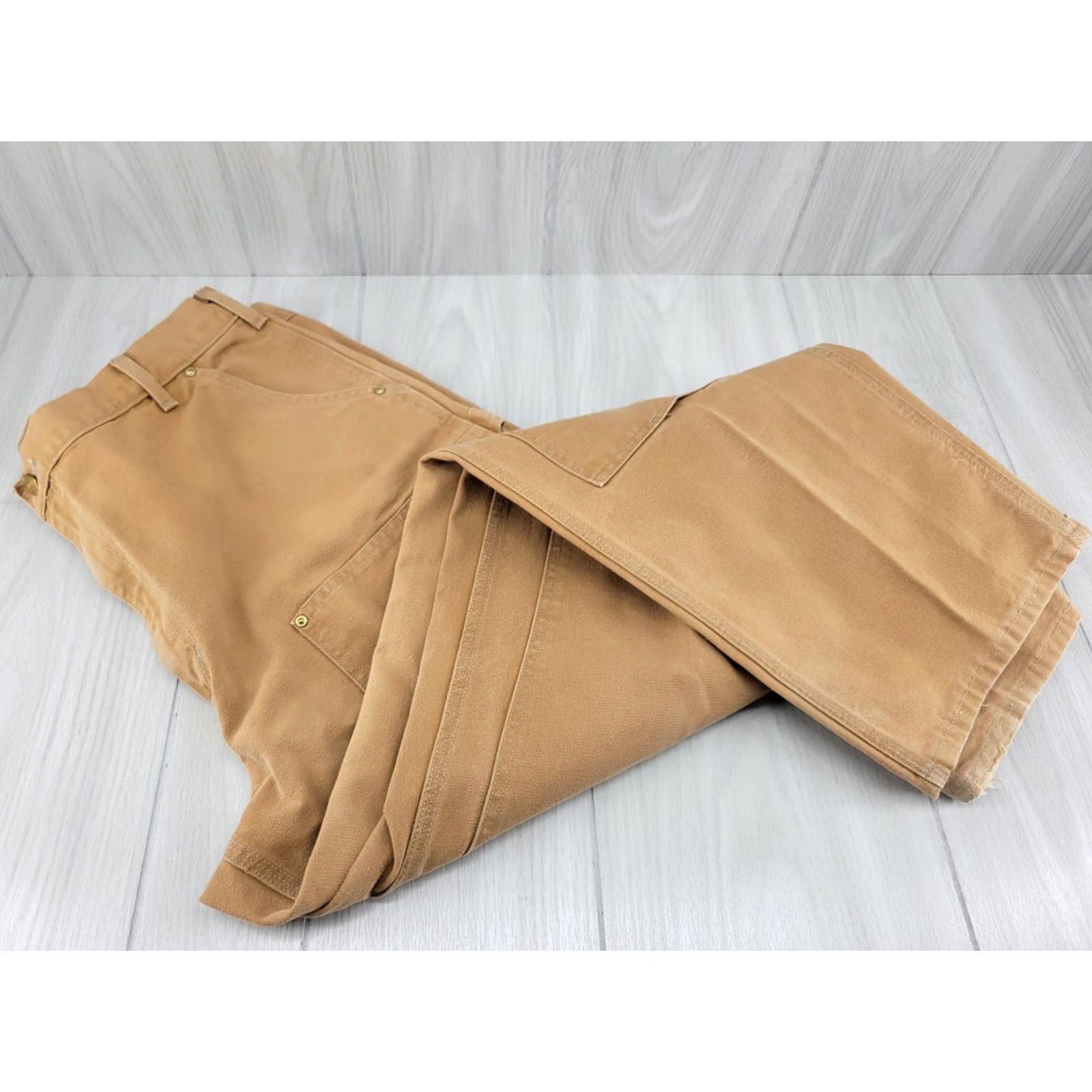 Carhartt VTG Carhartt DBL Knee Pants size 40x32 USA Washed Duck Canvas Workwear Carpenter Regular 100% Cotton Brown Mens Pants Size US 40 / EU 56 - 5 Thumbnail