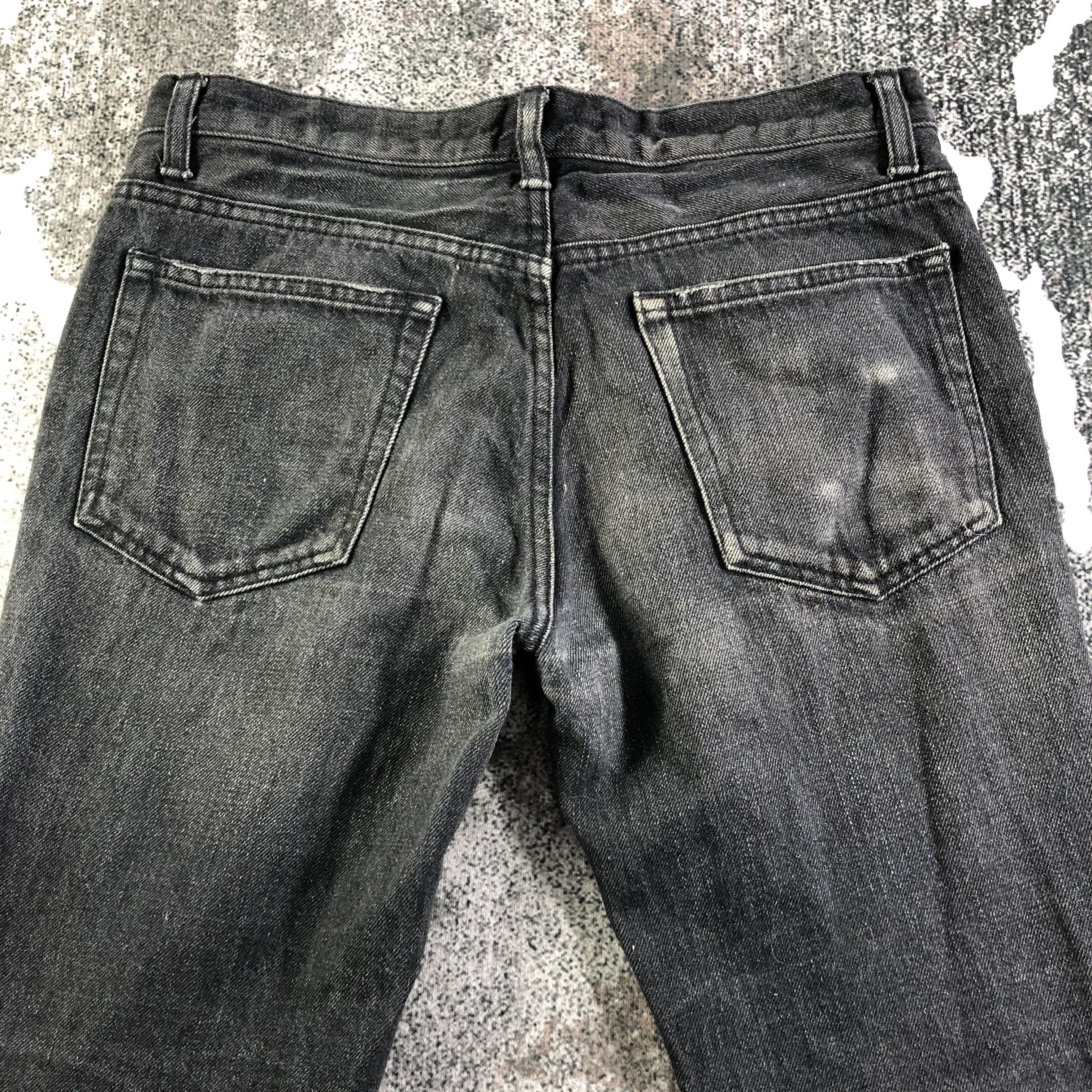 Japanese Brand Lounge Lizard Distressed Jeans Faded Black Denim KJ2203 Size US 30 / EU 46 - 4 Thumbnail
