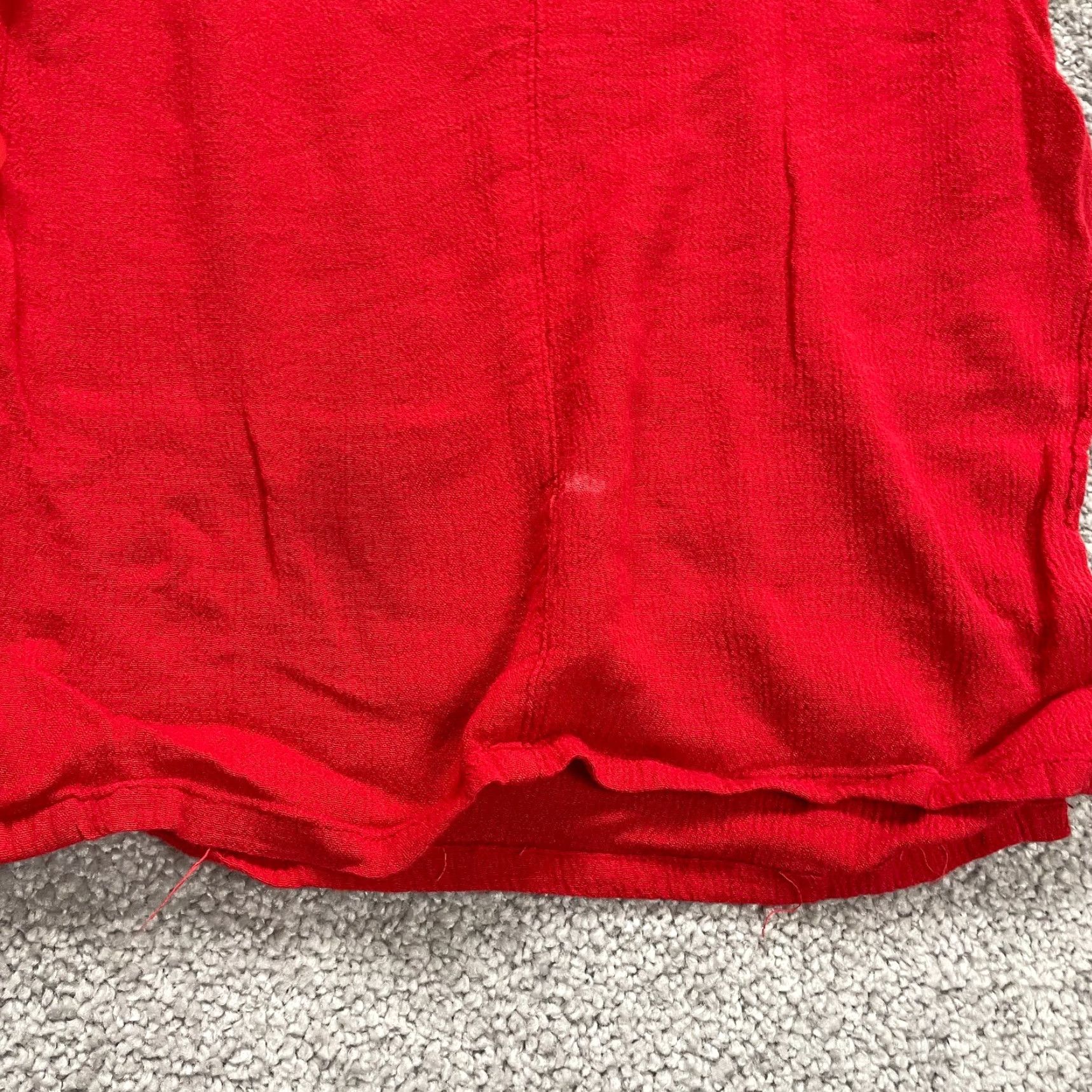 Vintage St Anna Collection Button Down Blouse Shirt Womens 40 Red Short Sleeve Rayon Top Size S / US 4 / IT 40 - 4 Thumbnail