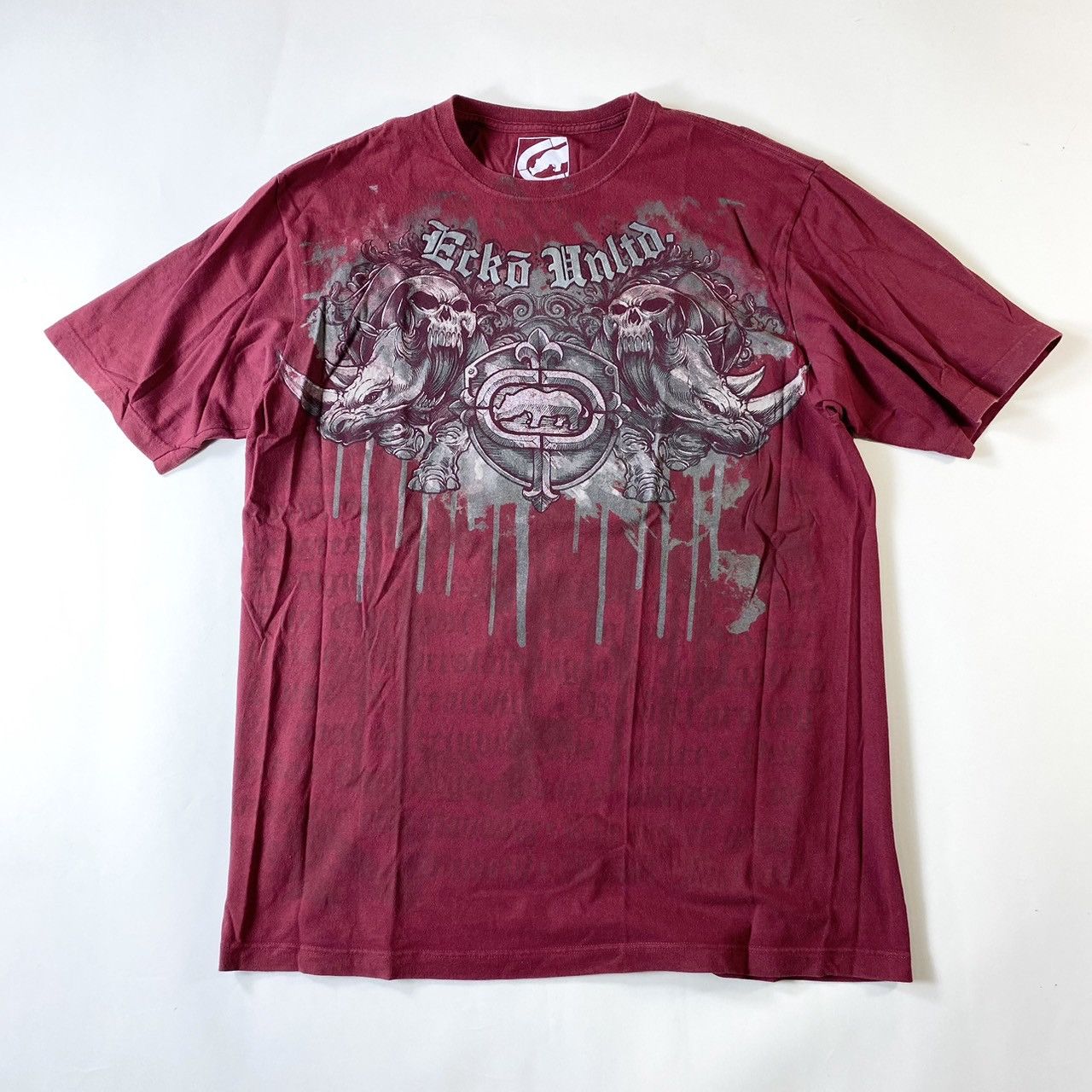 T-shirt Vintage Marc Ecko Skull Grunge - Marron - Taille L - Années 2000