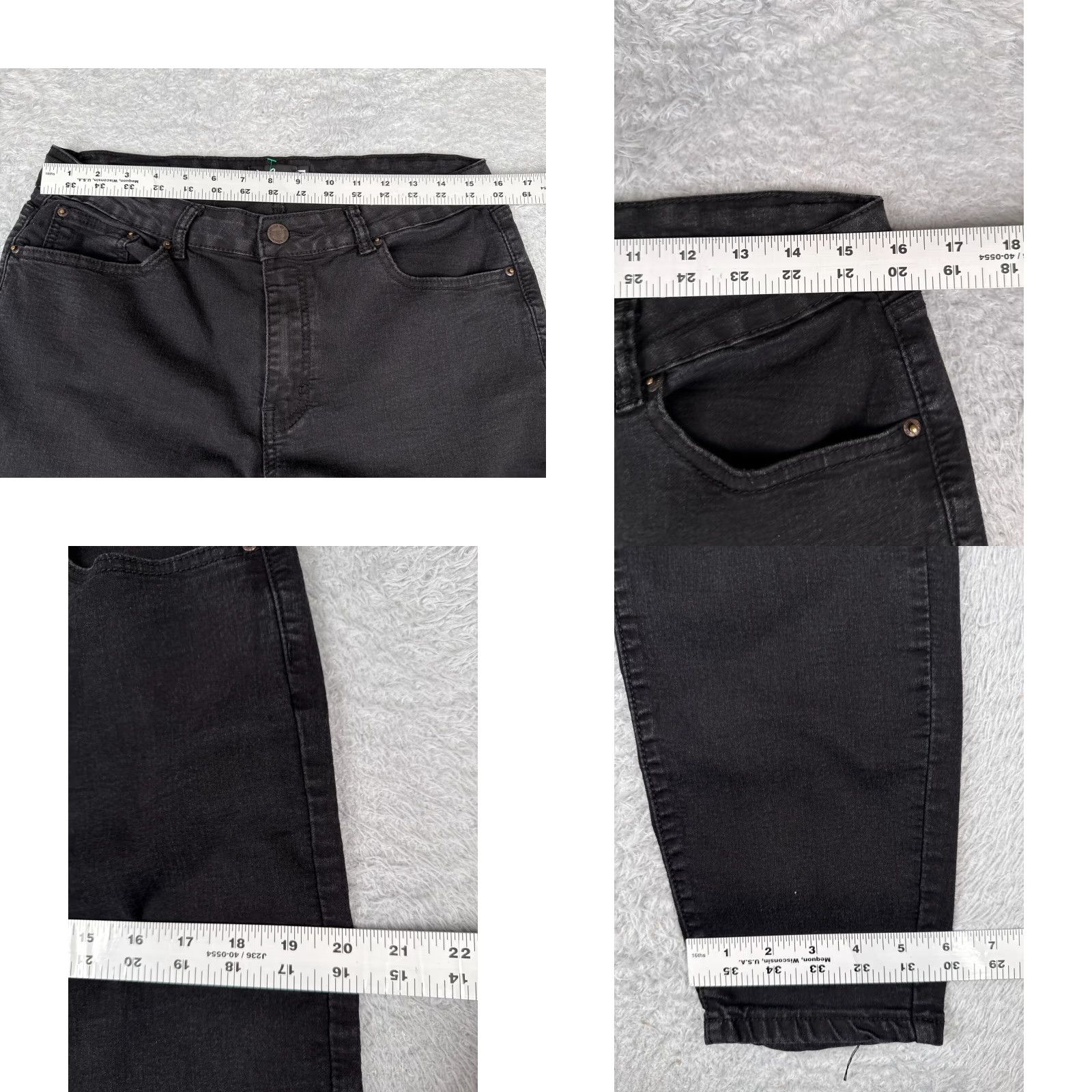 Vintage CI SONO Jeans Juniors 15 Black Denim Skinny Mid Rise Cotton Blend Stretch 31x28 Woman Jeans Capable 5-Pocket Design Vintage: No Size 36" / US 14 / IT 50 - 9 Thumbnail