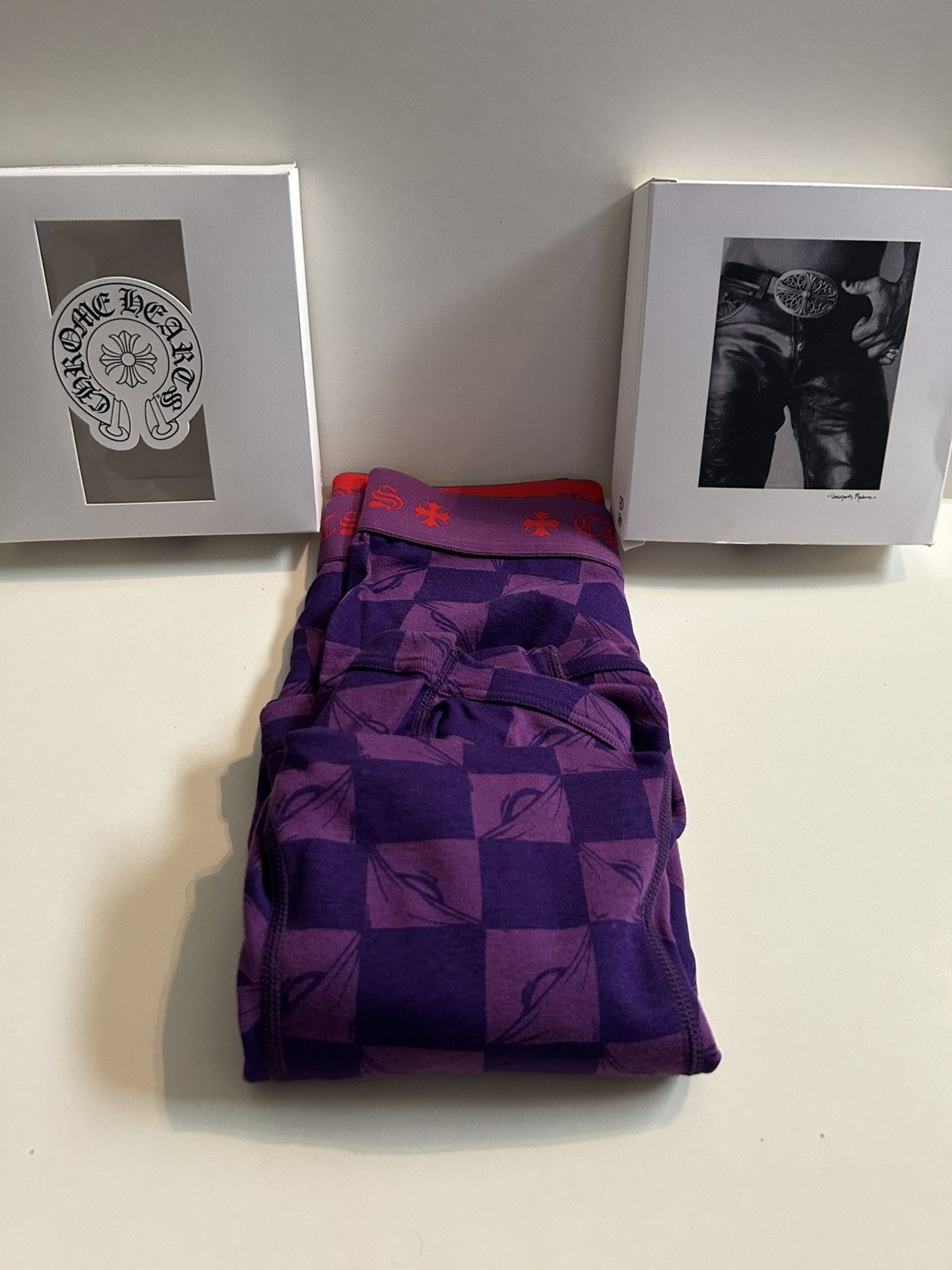 Chrome Hearts Chrome Hearts Matty Boy 99 Eyes Classic Rib Boxer Purple XXL Size 38 - 2 Thumbnail