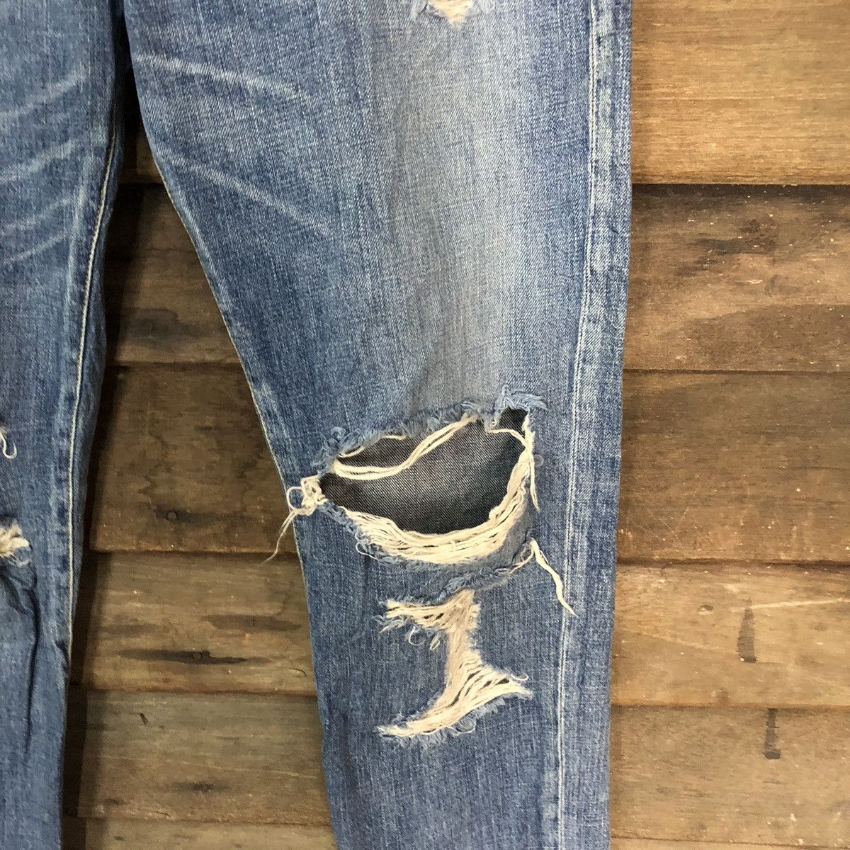 Japanese Brand Mausonde Reefur ripped distressed Blue Denim Pants #7382 Size 30" / US 8 / IT 44 - 9 Thumbnail
